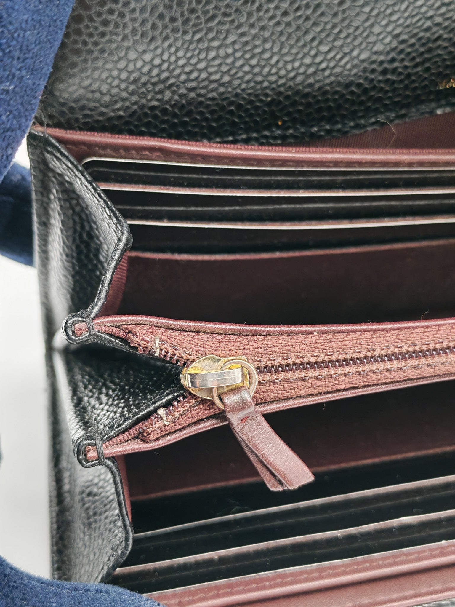 L-Gusset Flap Wallet in Black Quilted Caviar Leather & Gold Hardware Series 24 | Purse Maison Luxury Bags Shop