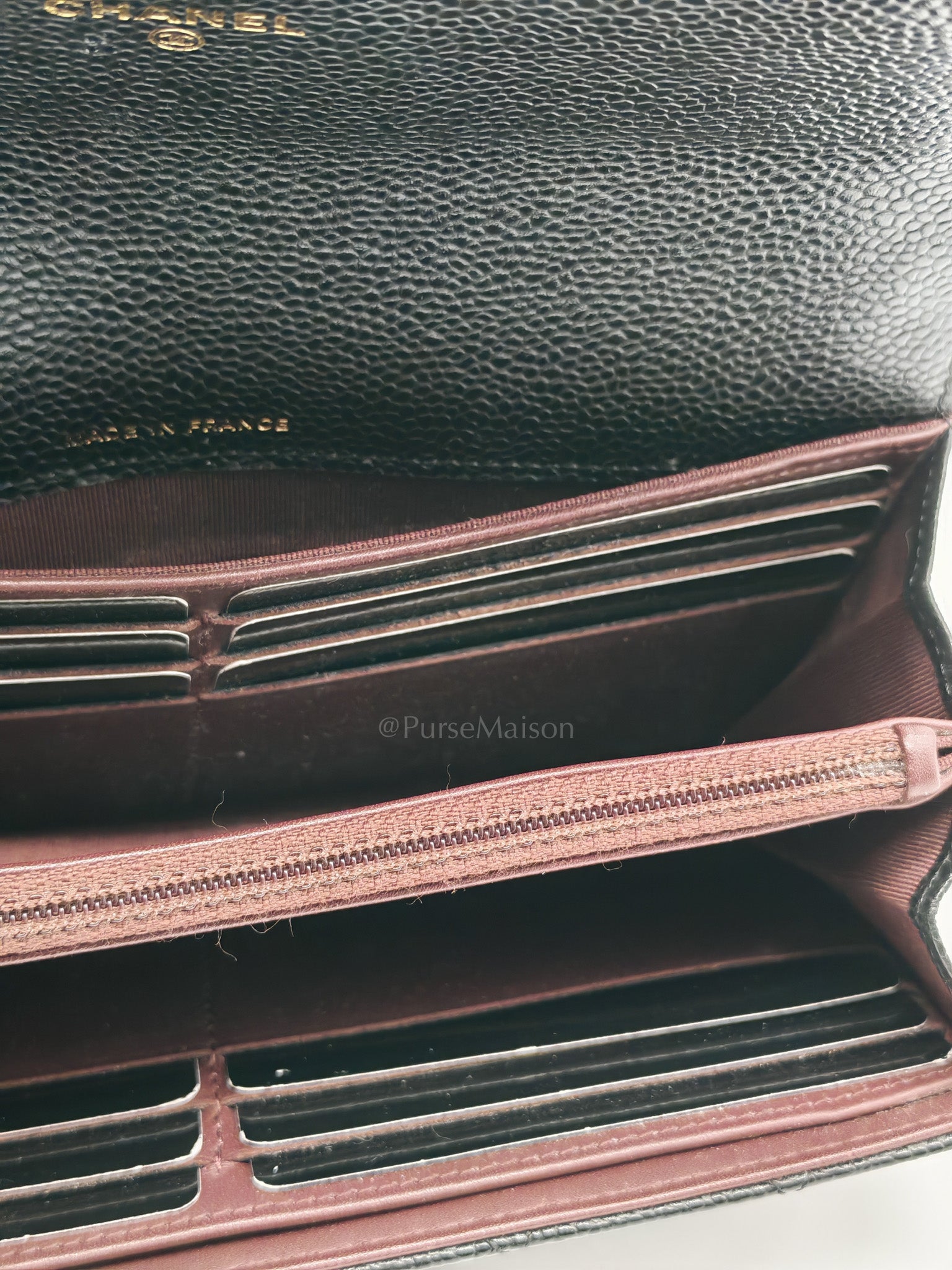 L-Gusset Flap Wallet in Black Quilted Caviar Leather & Gold Hardware Series 24 | Purse Maison Luxury Bags Shop