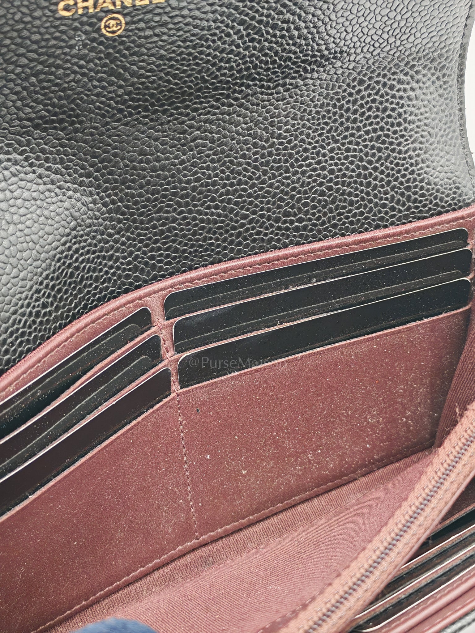 L-Gusset Flap Wallet in Black Quilted Caviar Leather & Gold Hardware Series 24 | Purse Maison Luxury Bags Shop