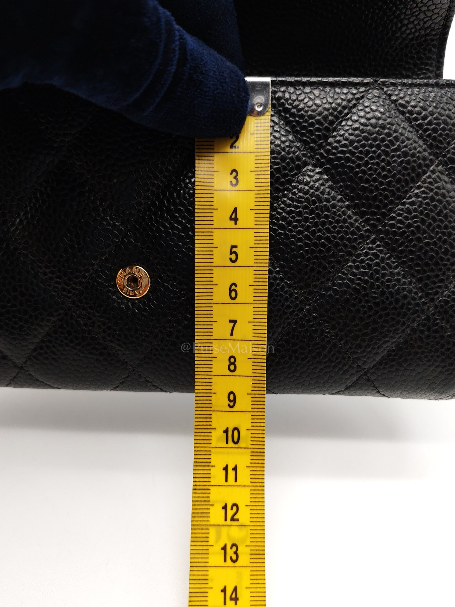 L-Gusset Flap Wallet in Black Quilted Caviar Leather & Gold Hardware Series 24 | Purse Maison Luxury Bags Shop