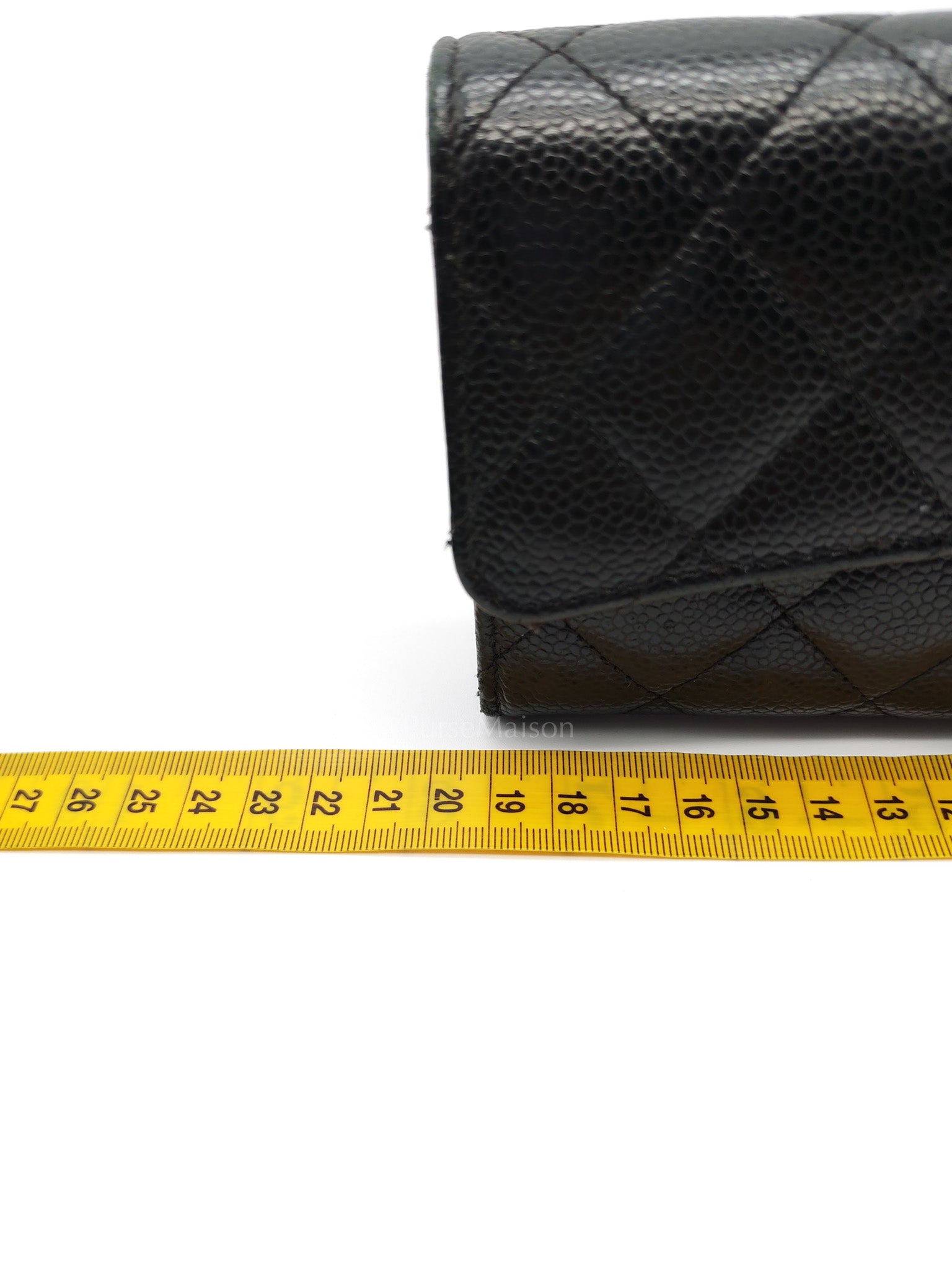L-Gusset Flap Wallet in Black Quilted Caviar Leather & Gold Hardware Series 24 | Purse Maison Luxury Bags Shop
