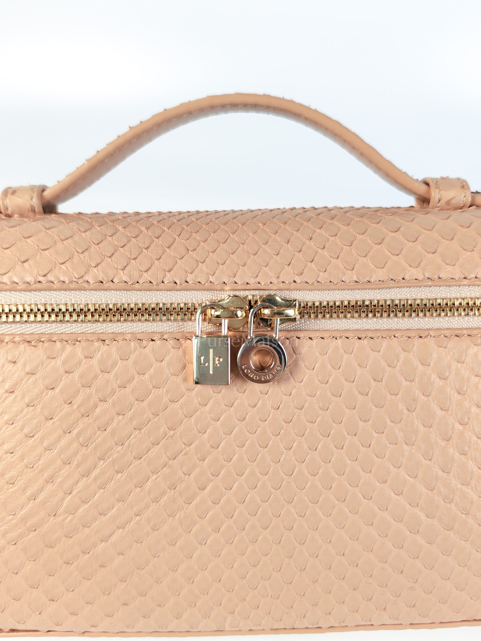 L19 Extra Pocket in Python Leather and Gold Hardware Two-Way Shoulder Bag | Purse Maison Luxury Bags Shop