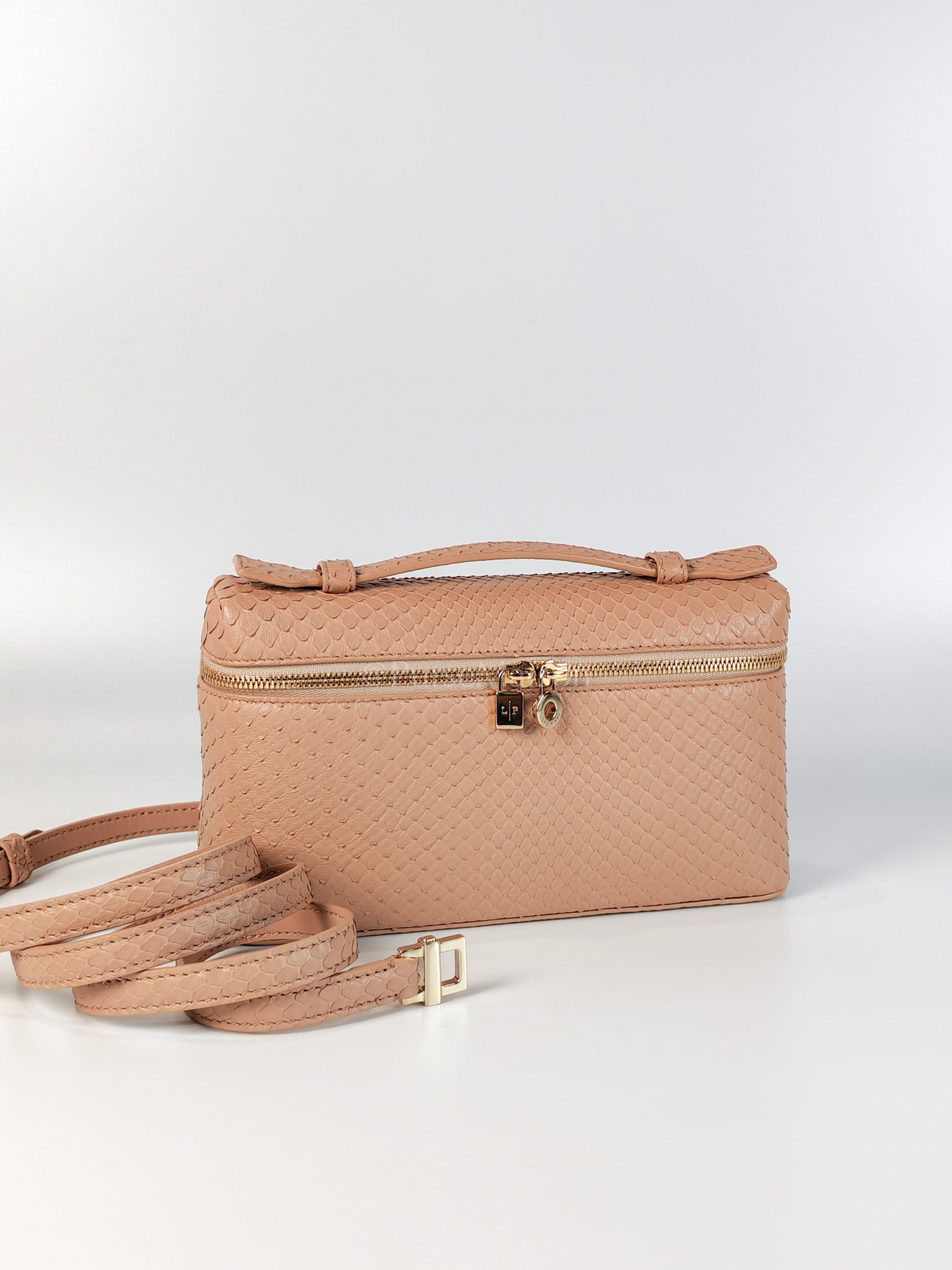 L19 Extra Pocket in Python Leather and Gold Hardware Two-Way Shoulder Bag | Purse Maison Luxury Bags Shop