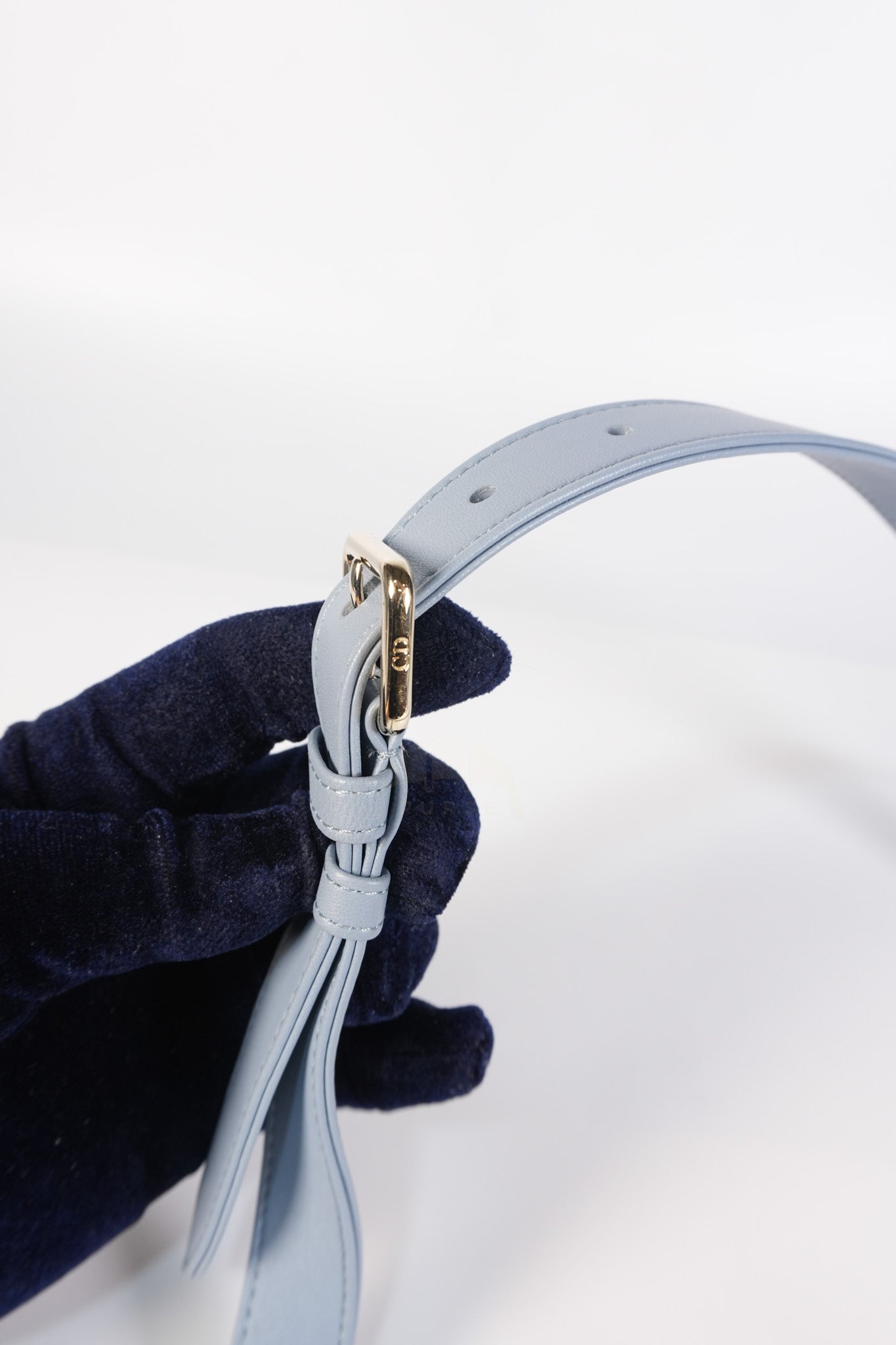 Lady D-Joy Medium Blue Cannage Lambskin Leather in Light Gold Hardware | Purse Maison Luxury Bags Shop