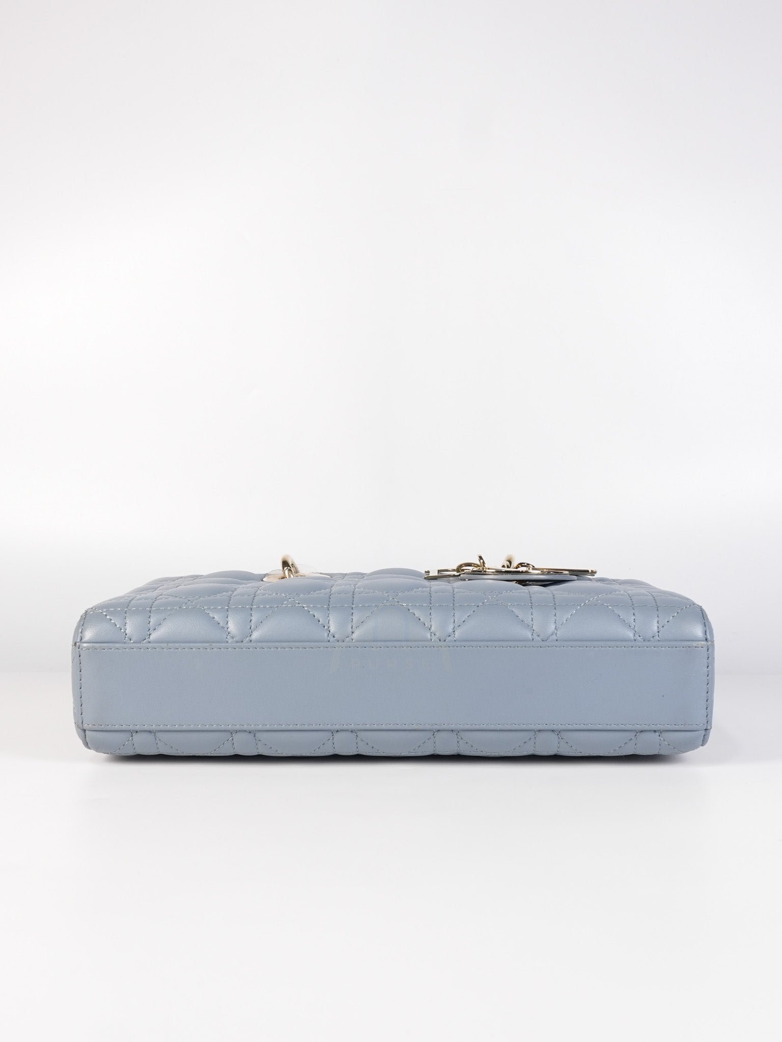 Lady D-Joy Medium Blue Cannage Lambskin Leather in Light Gold Hardware | Purse Maison Luxury Bags Shop