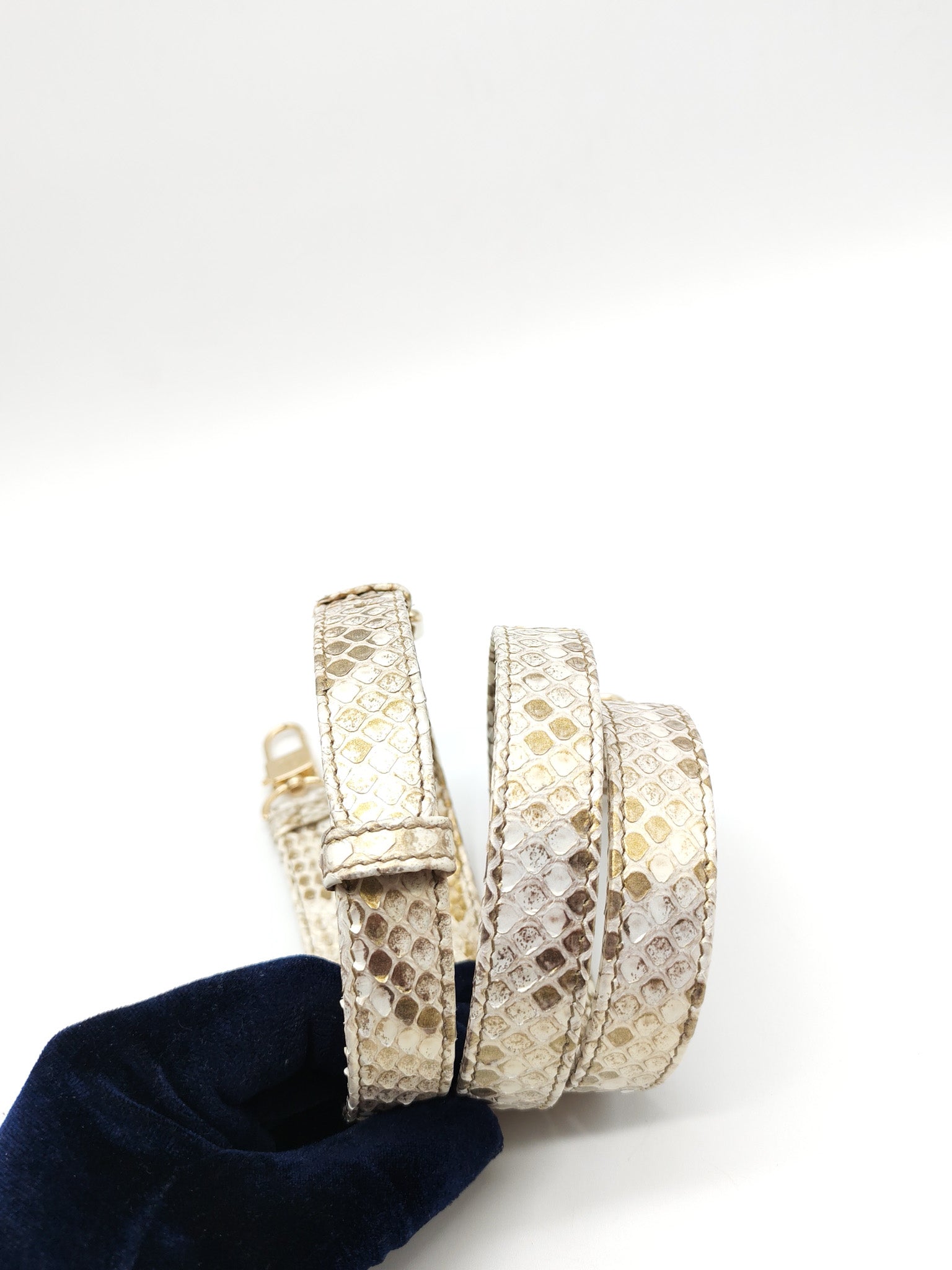 Lady D-Joy Medium in Gold Python Leather & Light Gold Hardware | Purse Maison Luxury Bags Shop