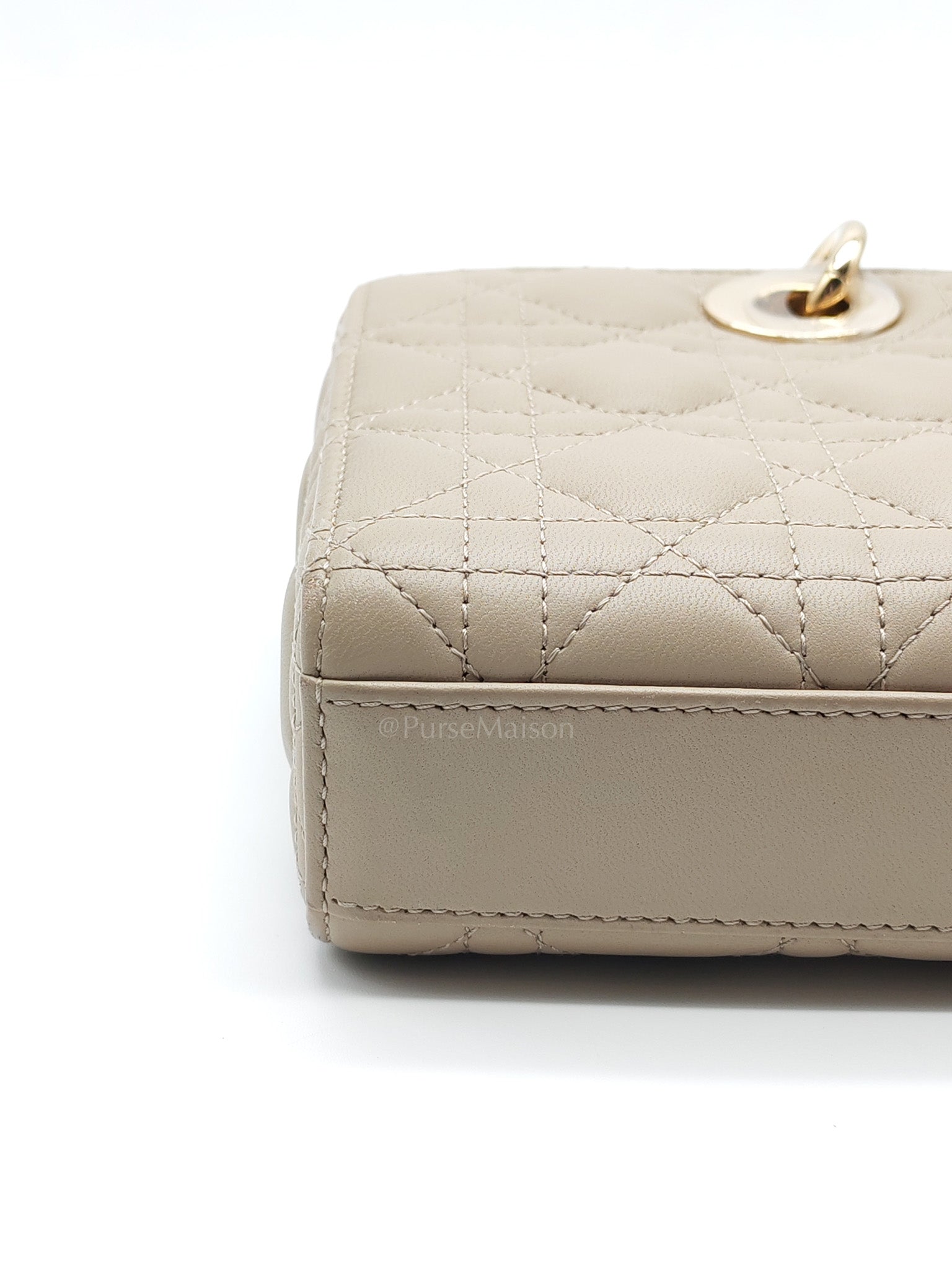 Lady D-Joy Medium in Light Taupe Cannage Lambskin Leather Shoulder Bag | Purse Maison Luxury Bags Shop