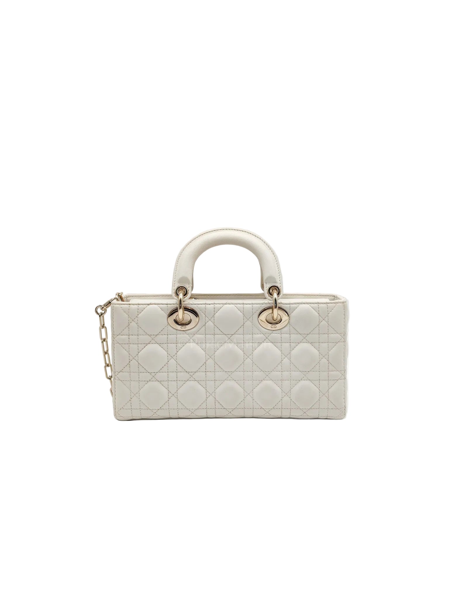 Lady D-Joy Medium Off-White Cannage Lambskin Leather in Light Gold Hardware | Purse Maison Luxury Bags Shop