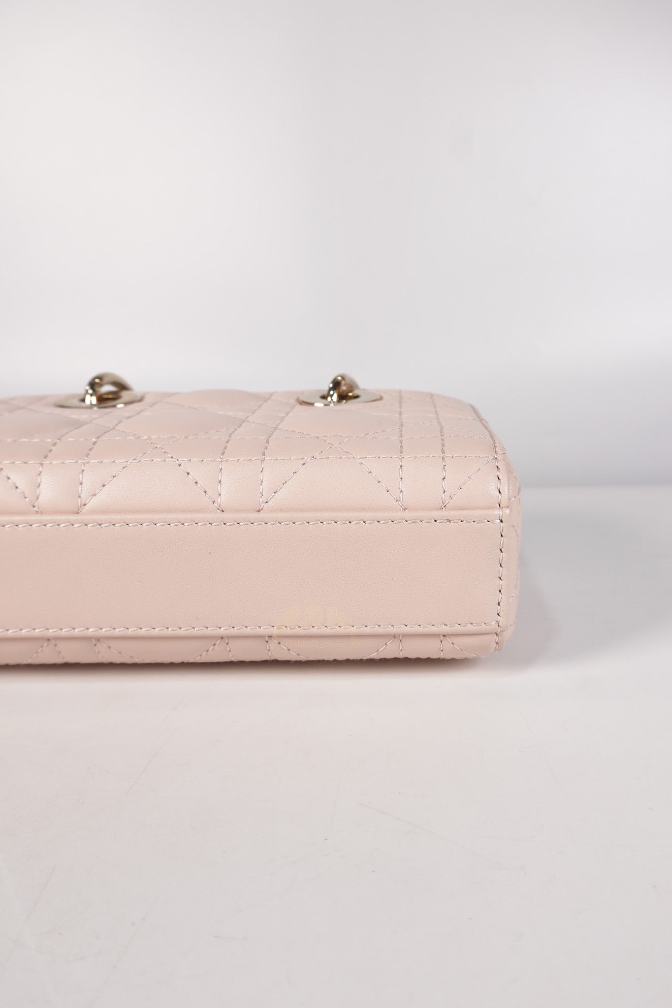 Lady D-joy Micro in Rose Poudre Cannage Lambskin Leather Light Gold hardware | Purse Maison Luxury Bags Shop
