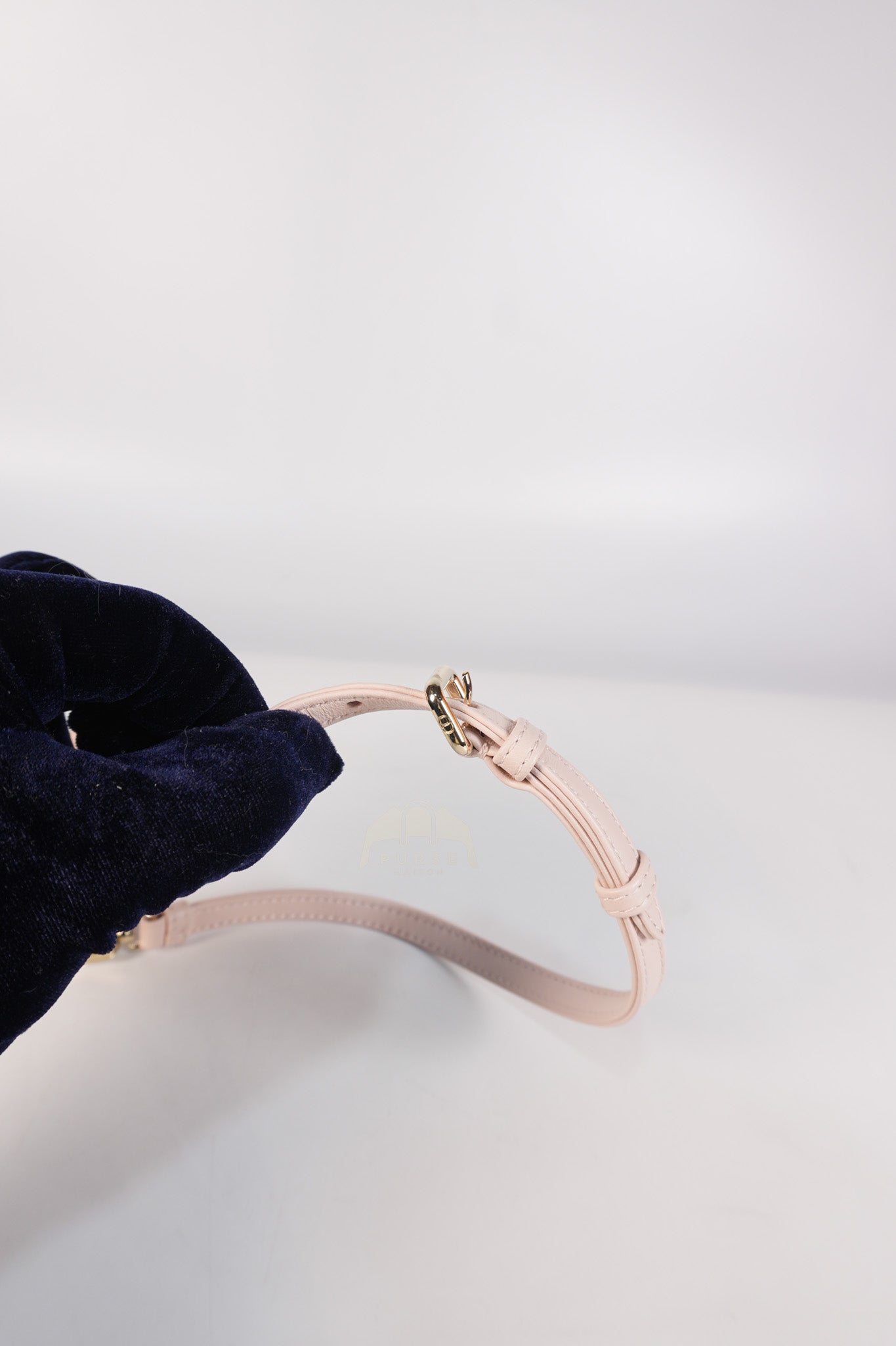 Lady D-joy Micro in Rose Poudre Cannage Lambskin Leather Light Gold hardware | Purse Maison Luxury Bags Shop