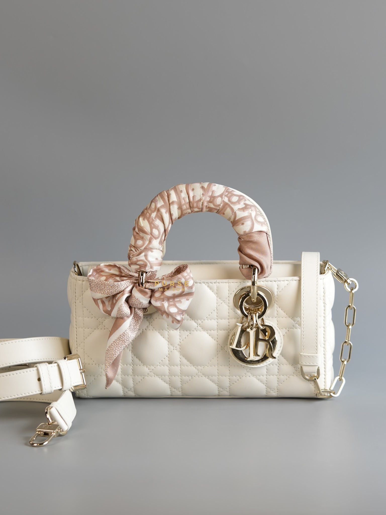 Lady D-Joy Small in Latte Dior Lambskin Leather | Purse Maison Luxury Bags Shop