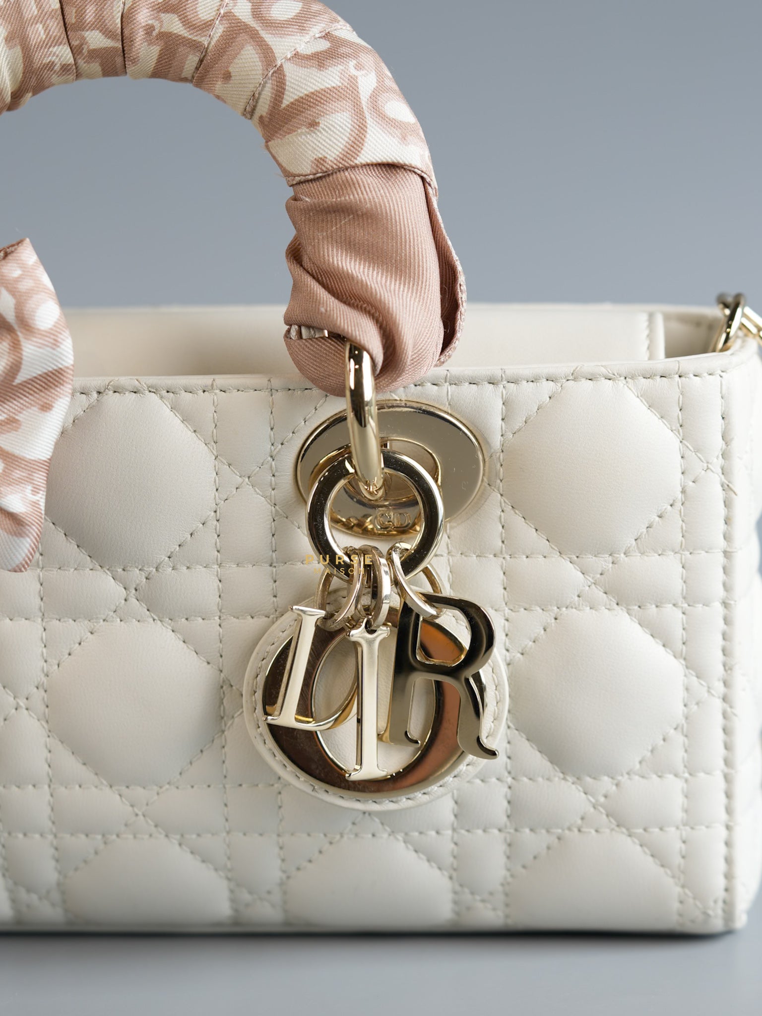 Lady D-Joy Small in Latte Dior Lambskin Leather | Purse Maison Luxury Bags Shop