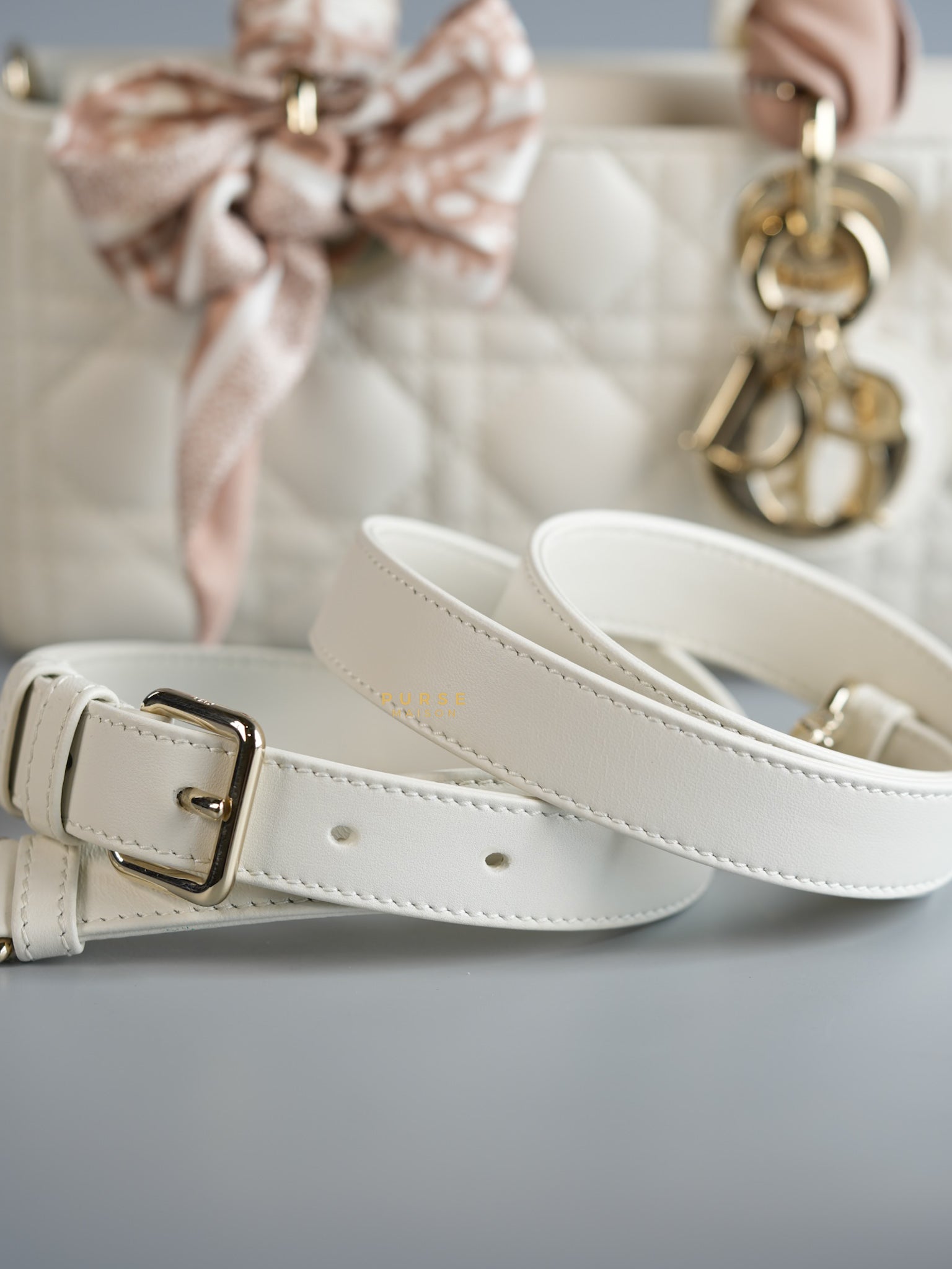 Lady D-Joy Small in Latte Dior Lambskin Leather | Purse Maison Luxury Bags Shop