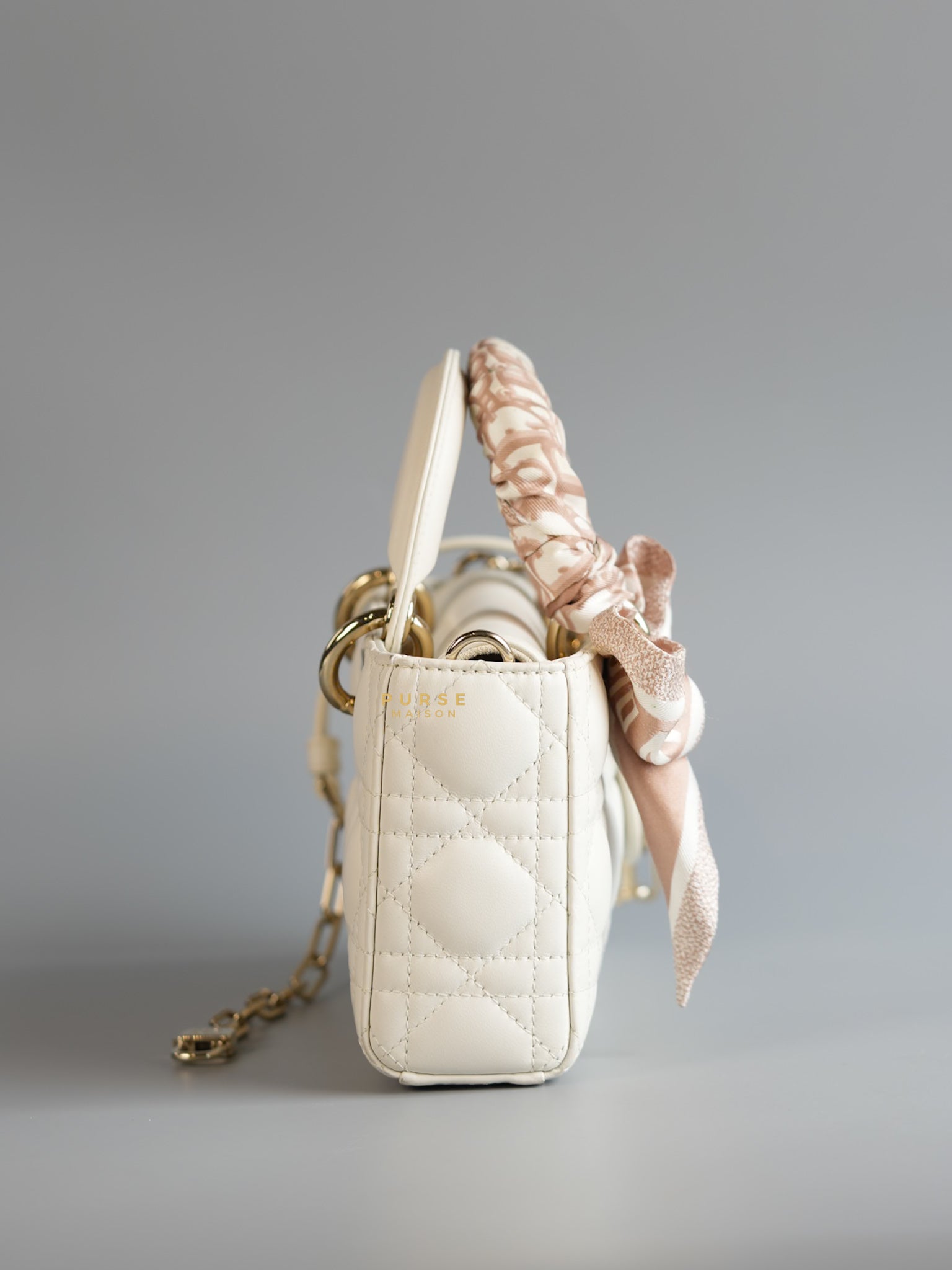 Lady D-Joy Small in Latte Dior Lambskin Leather | Purse Maison Luxury Bags Shop