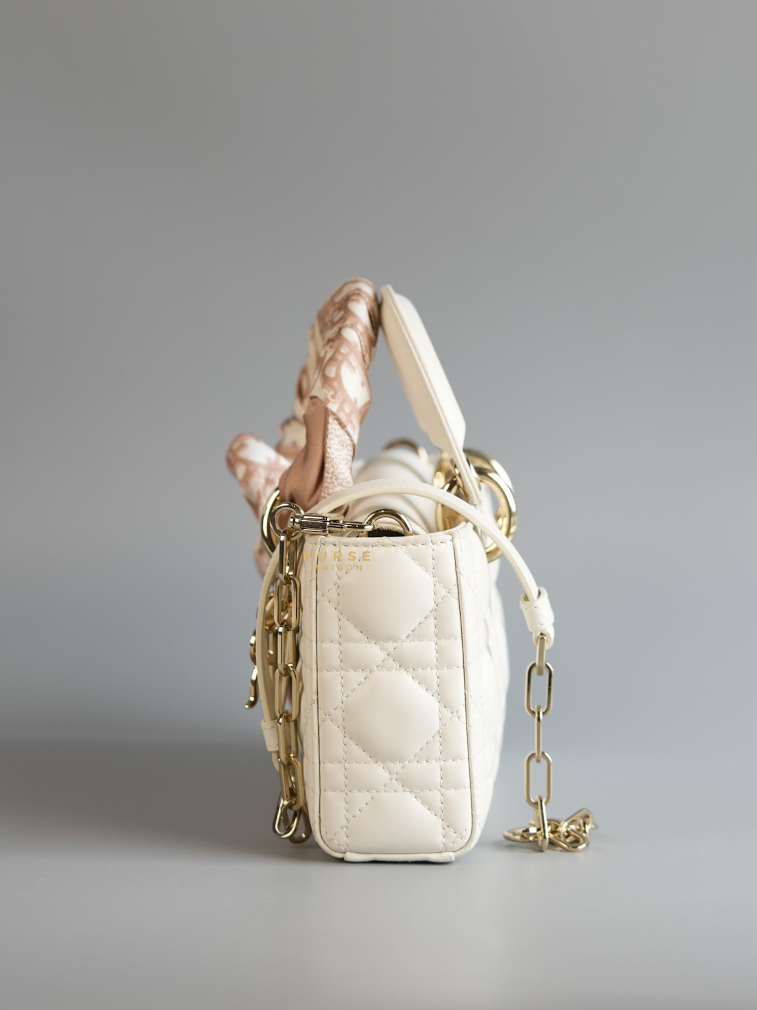 Lady D-Joy Small in Latte Dior Lambskin Leather | Purse Maison Luxury Bags Shop