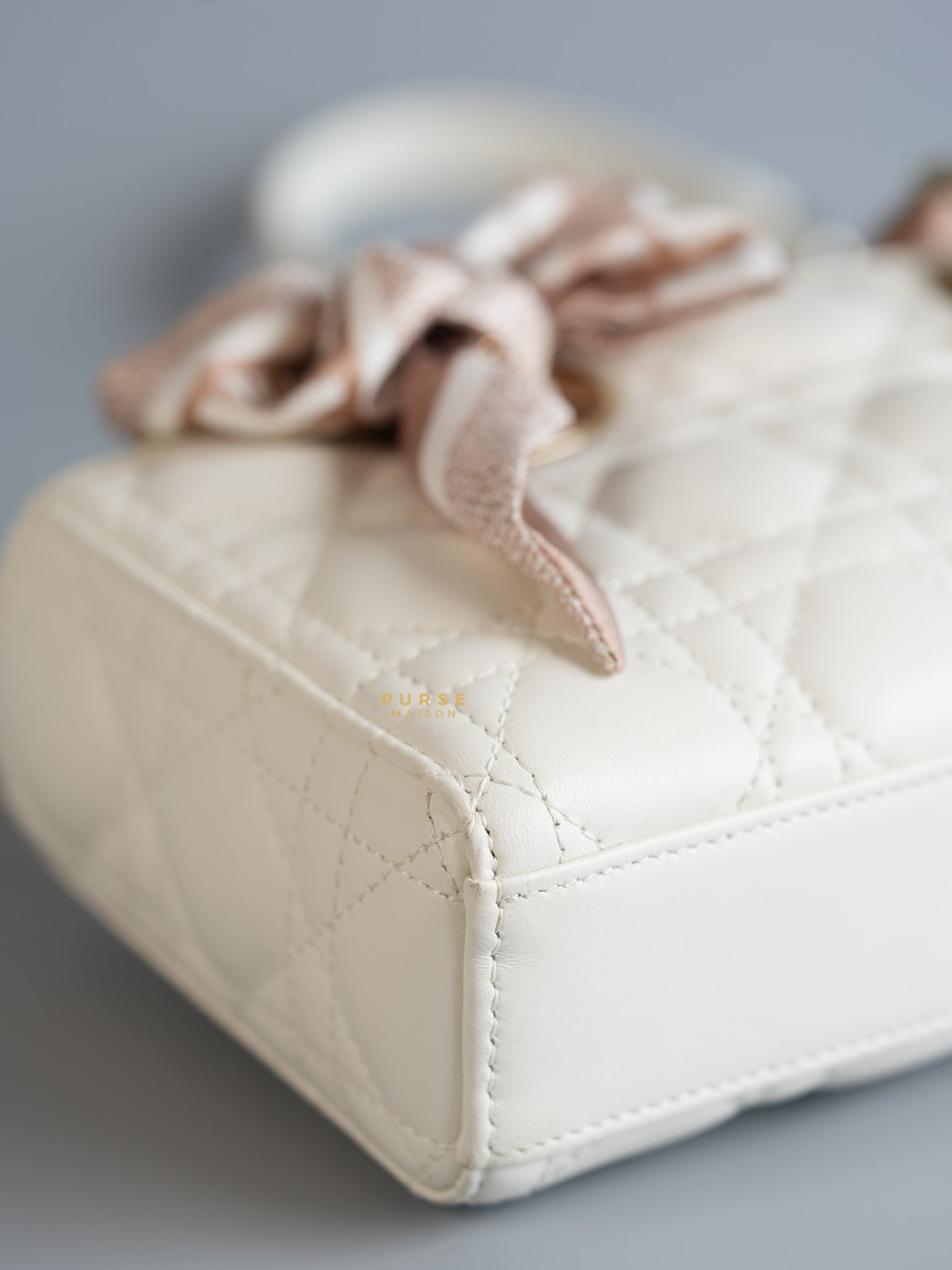 Lady D-Joy Small in Latte Dior Lambskin Leather | Purse Maison Luxury Bags Shop