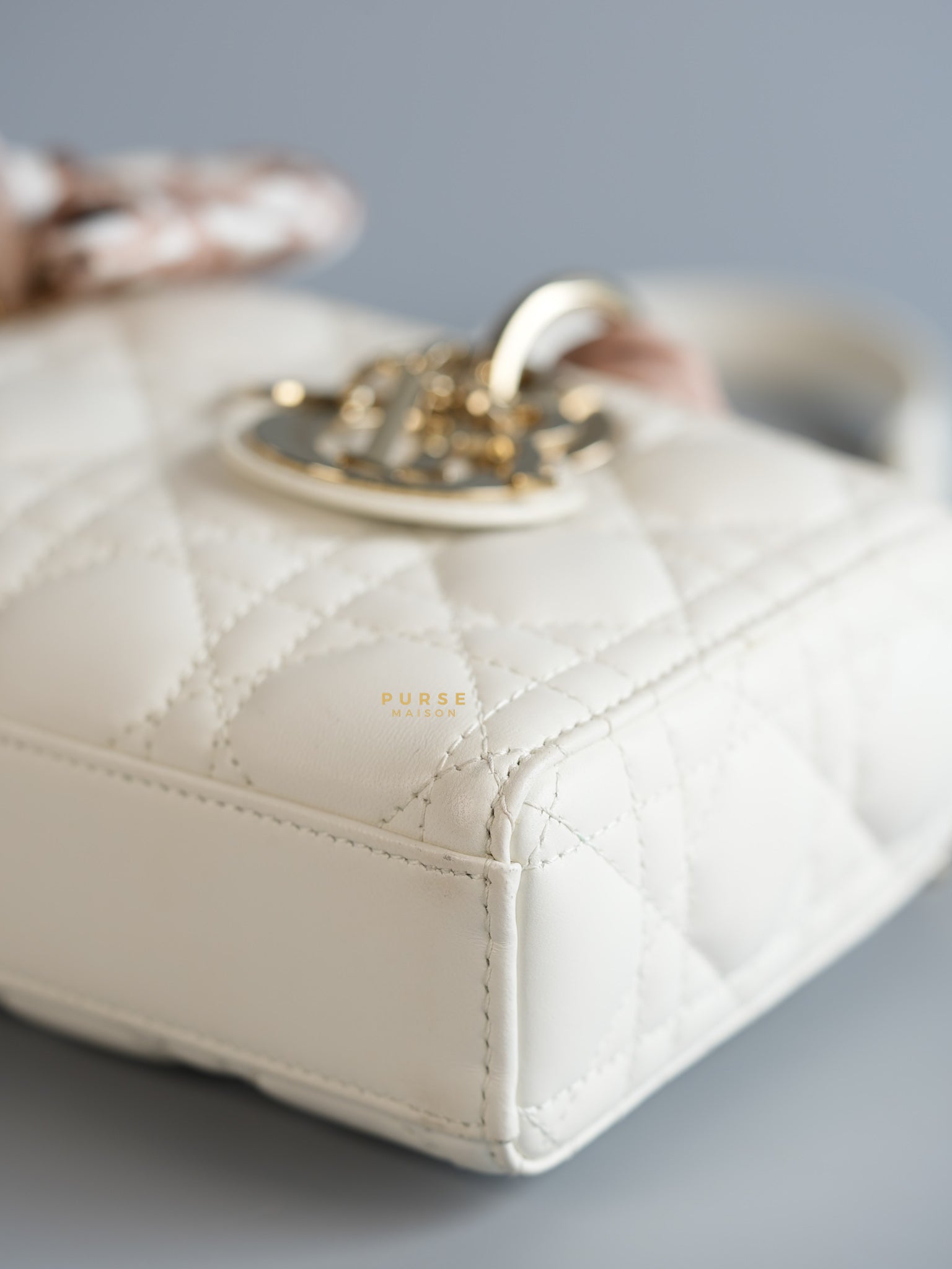 Lady D-Joy Small in Latte Dior Lambskin Leather | Purse Maison Luxury Bags Shop
