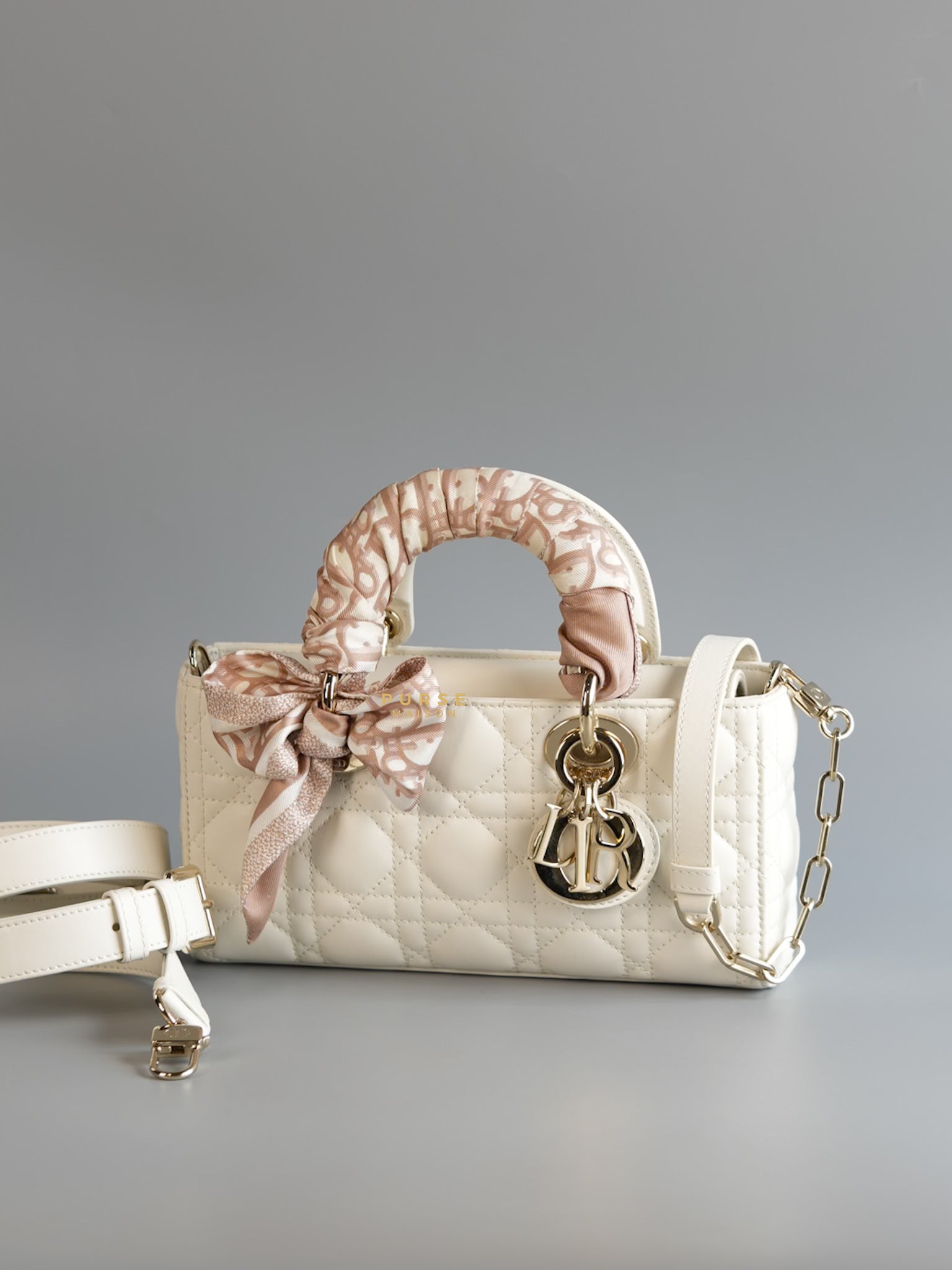 Lady D-Joy Small in Latte Dior Lambskin Leather | Purse Maison Luxury Bags Shop