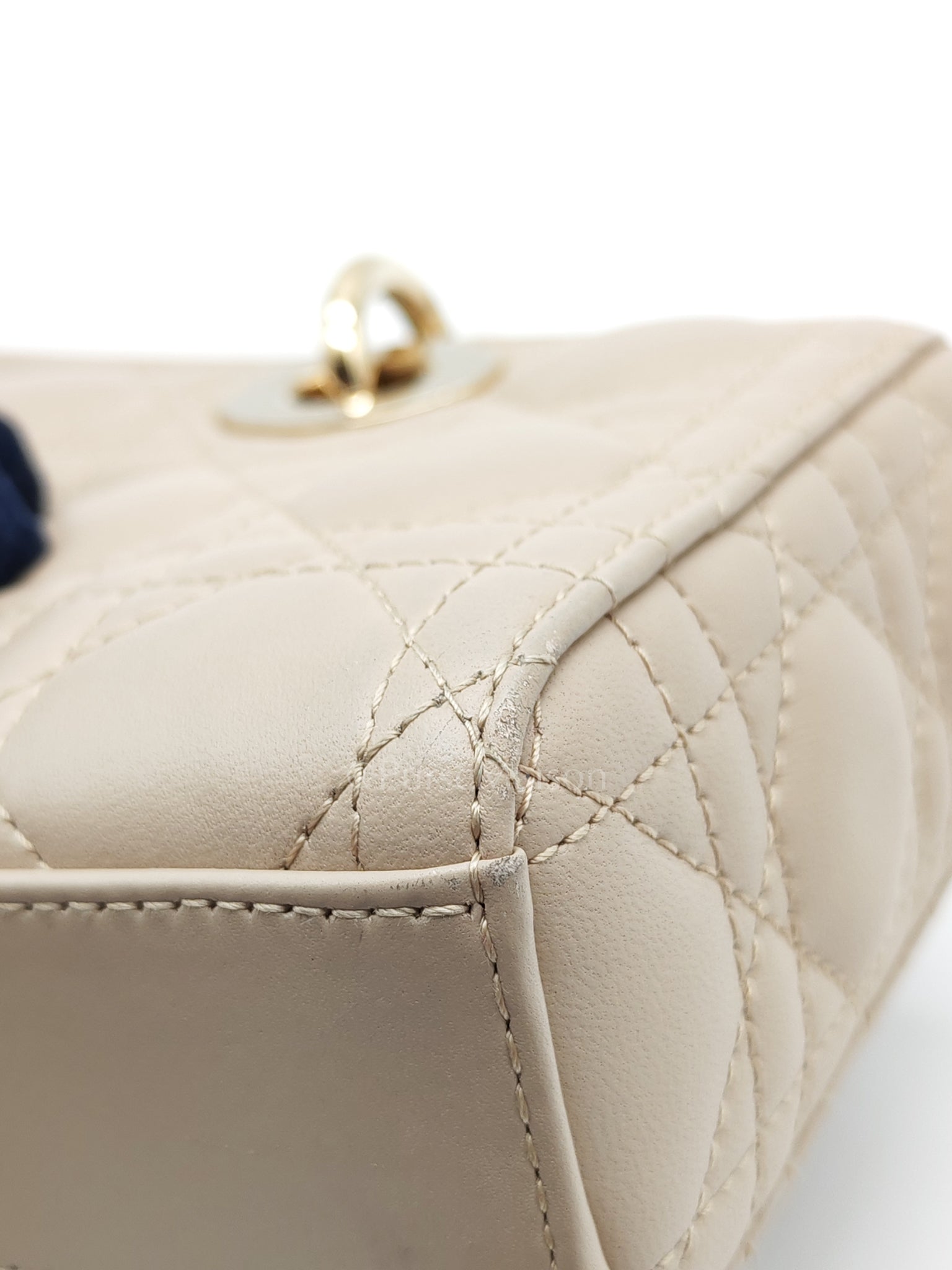 Lady D-Joy Small in Powder Beige Lambskin Leather Shoulder Bag | Purse Maison Luxury Bags Shop