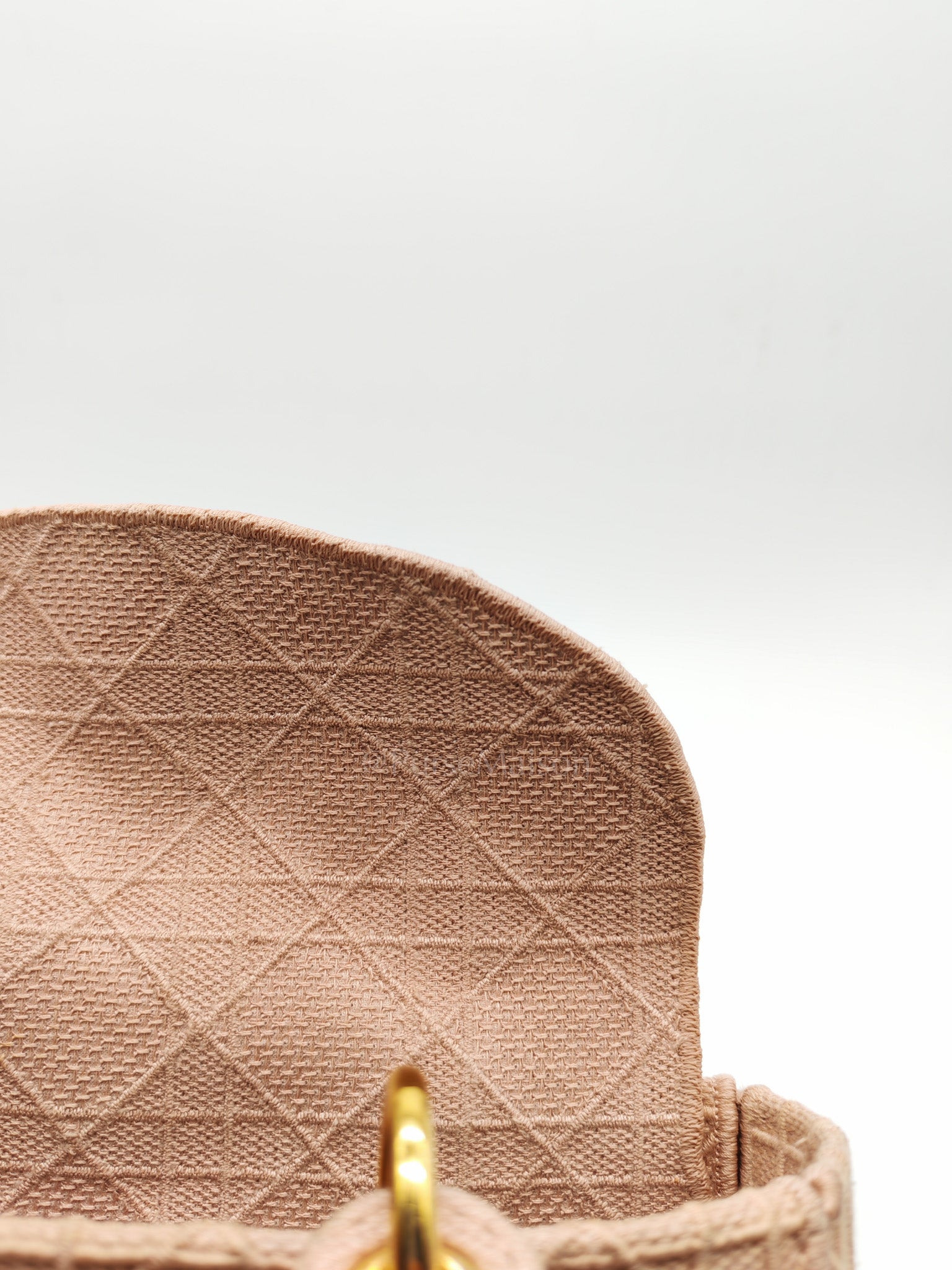 Lady D-Lite Medium in Blush Rose Canvas and Rose Gold Hardware Shoulder Bag | Purse Maison Luxury Bags Shop