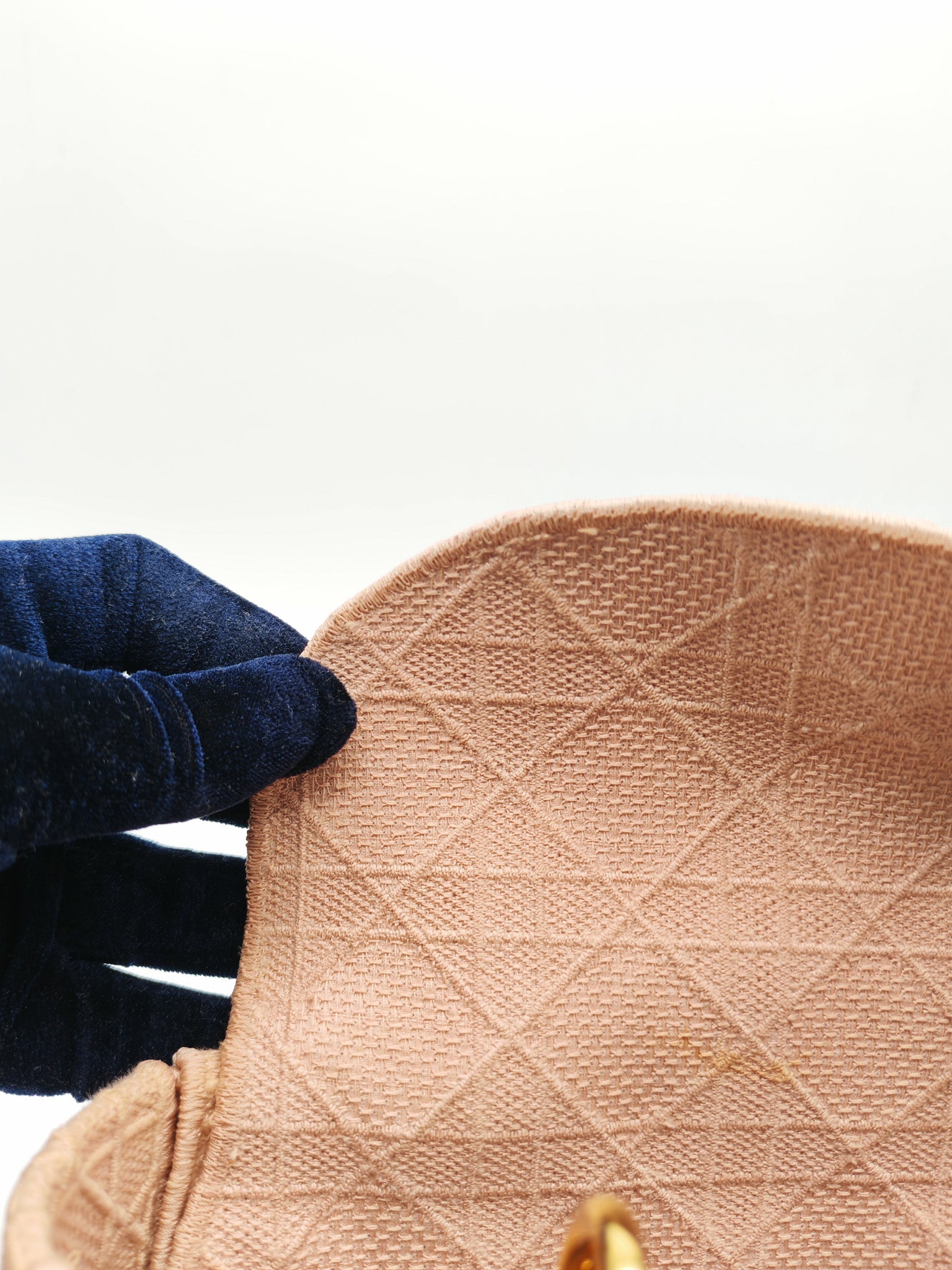 Lady D-Lite Medium in Blush Rose Canvas and Rose Gold Hardware Shoulder Bag | Purse Maison Luxury Bags Shop