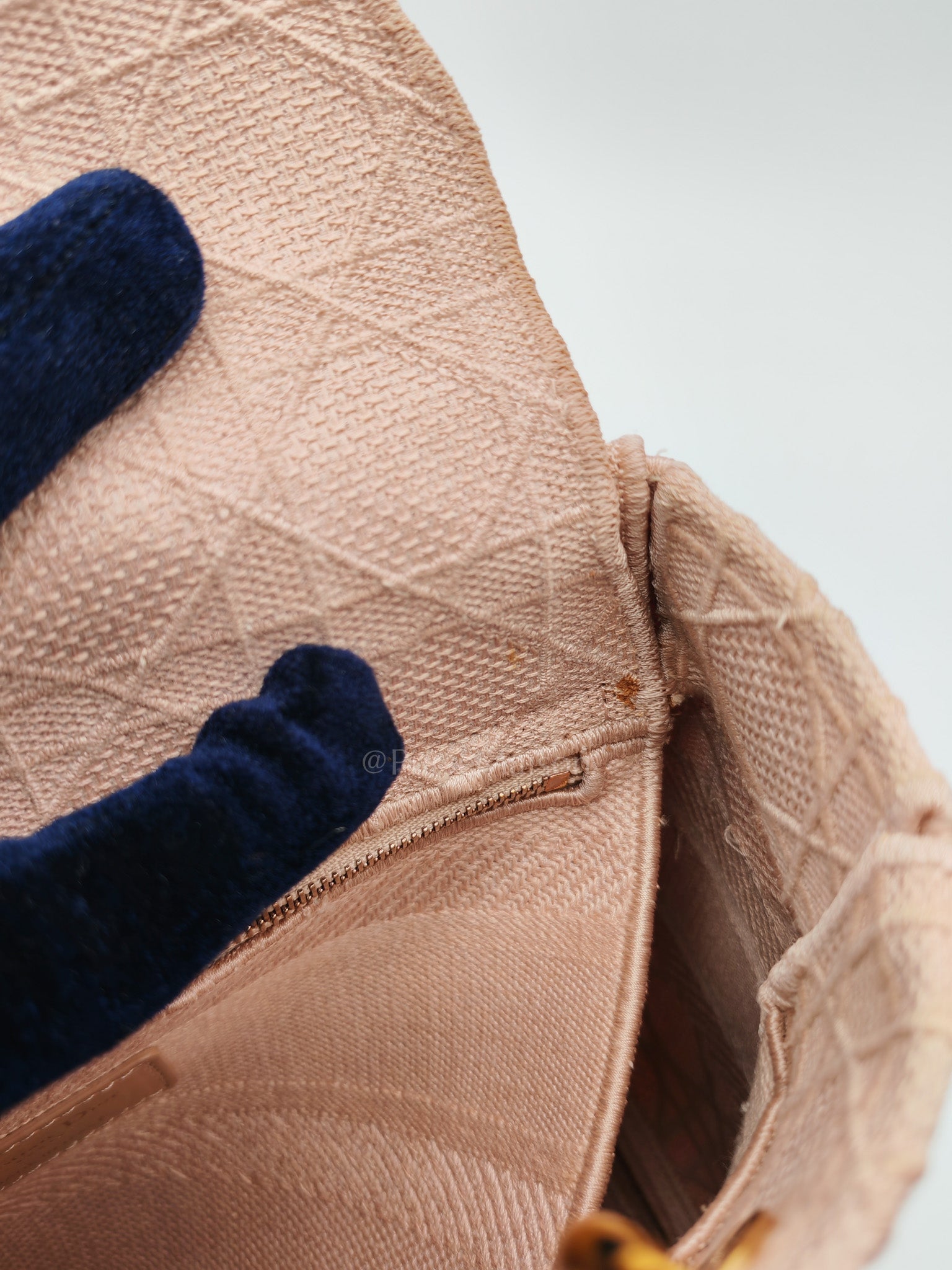 Lady D-Lite Medium in Blush Rose Canvas and Rose Gold Hardware Shoulder Bag | Purse Maison Luxury Bags Shop