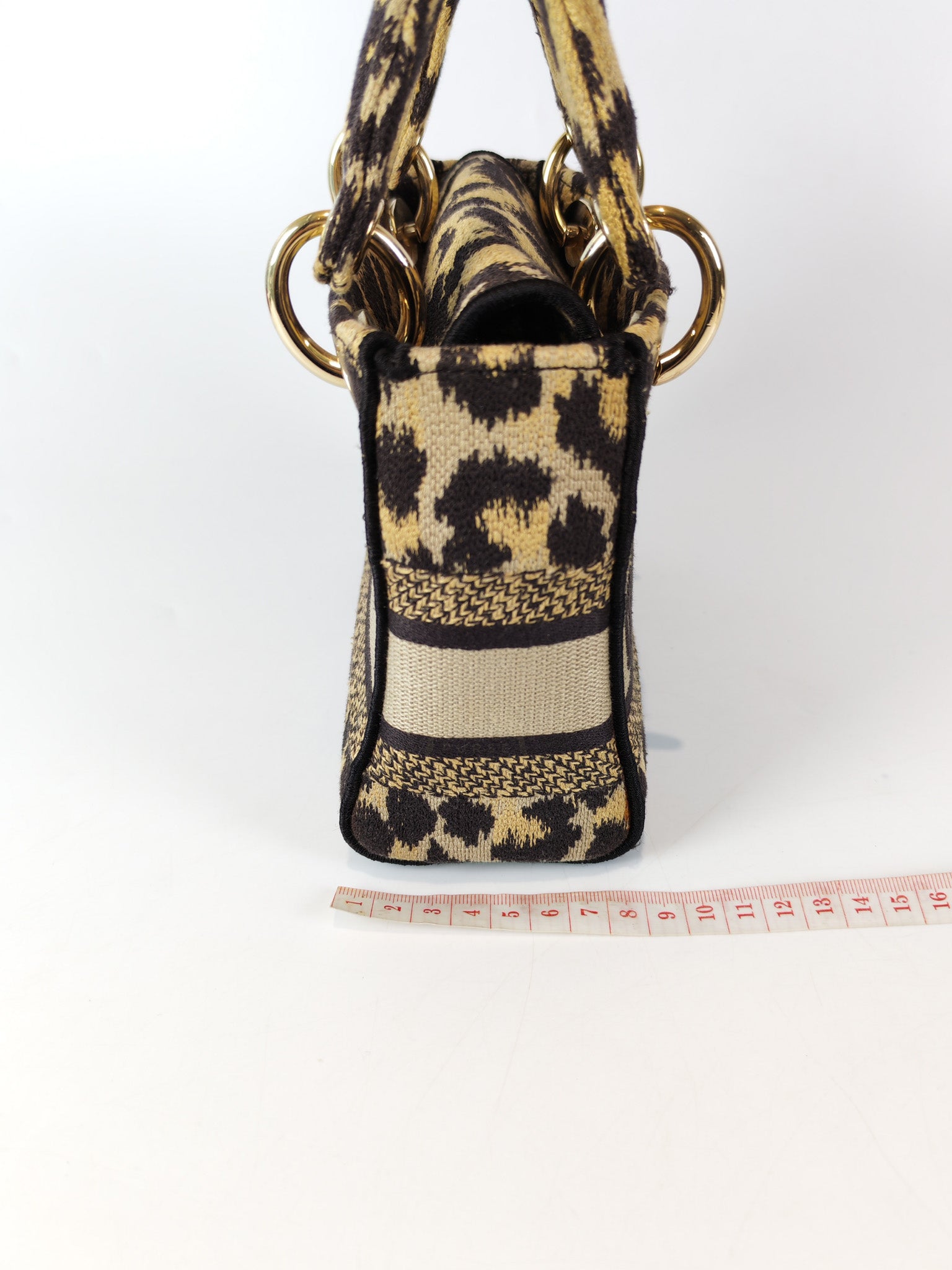 Lady D-lite Mini in Mizza Leopard Embroidered Canvas | Purse Maison Luxury Bags Shop
