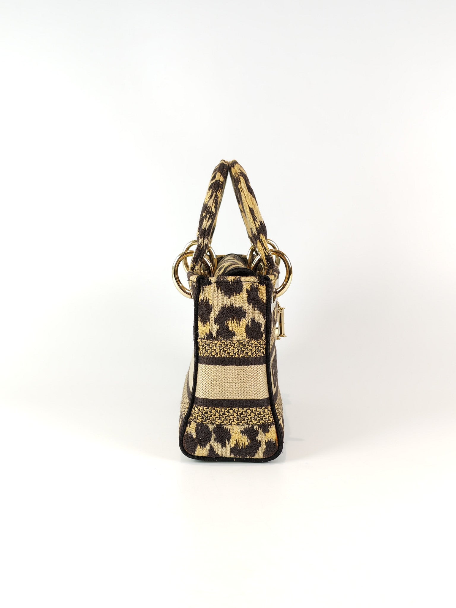 Lady D-lite Mini in Mizza Leopard Embroidered Canvas | Purse Maison Luxury Bags Shop