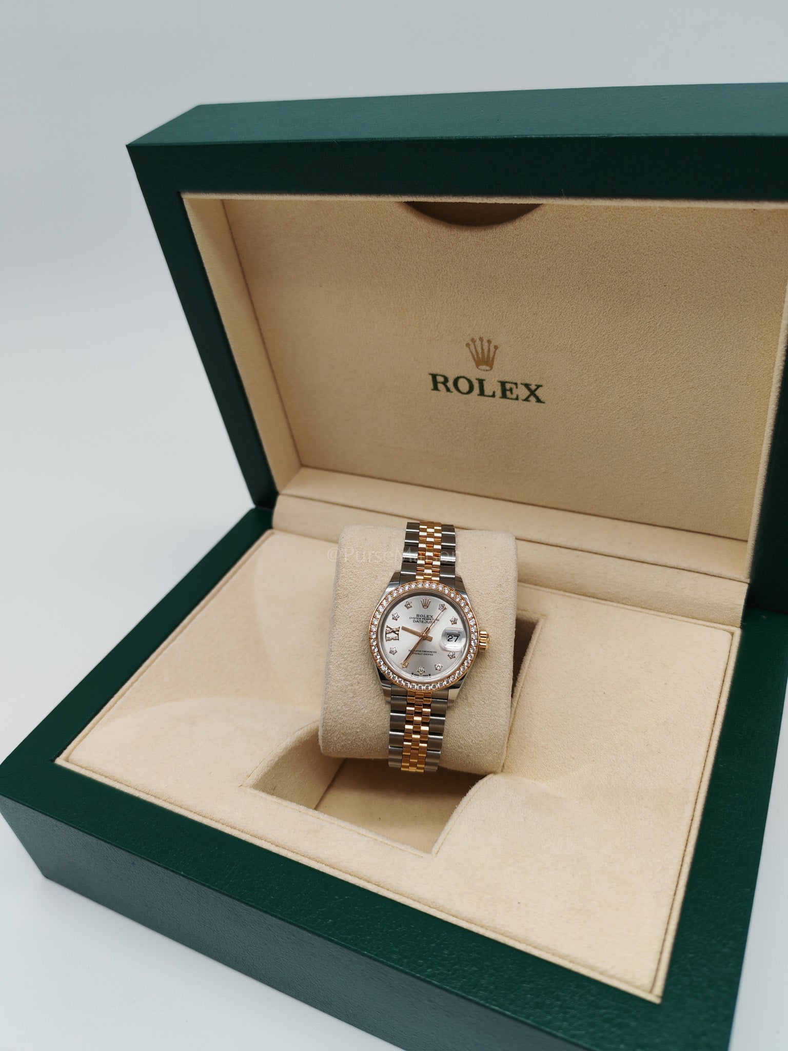 Lady Datejust 28mm Oyster Perpetual Yellow Gold and Diamonds Two-toned Jubilee Stainless Steel Strap&nbsp; Year 2024 (Reference No. 279383RBR) | Purse Maison Luxury Bags Shop