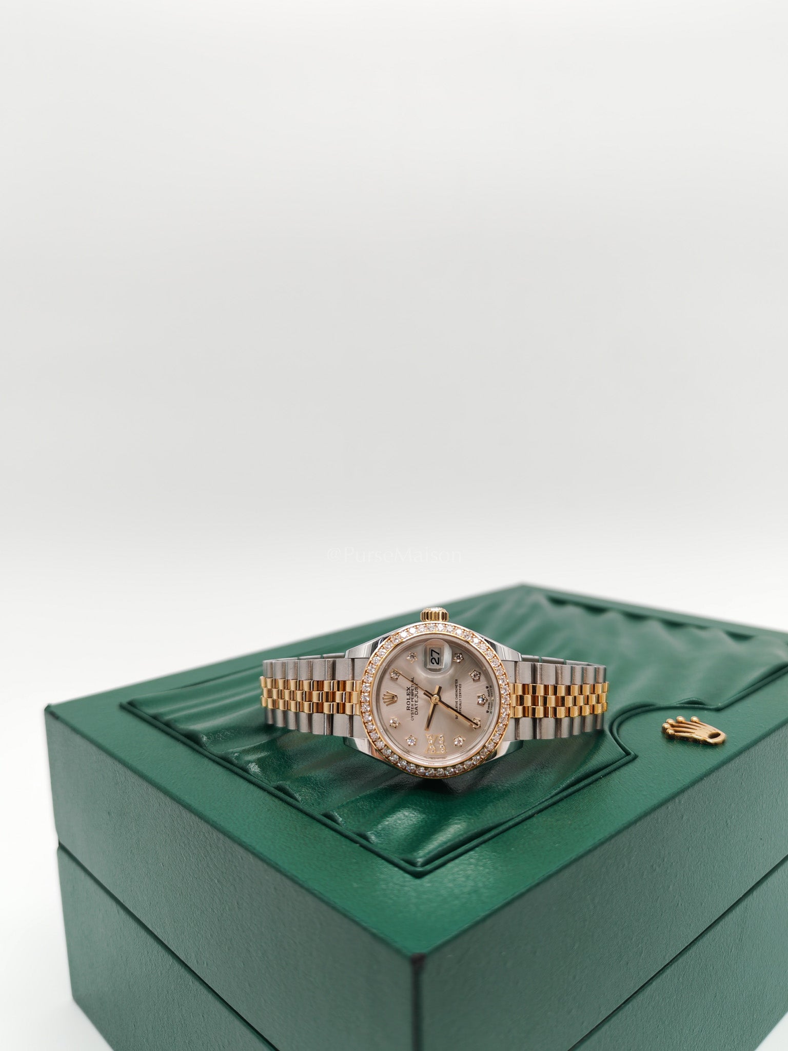 Lady Datejust 28mm Oyster Perpetual Yellow Gold and Diamonds Two-toned Jubilee Stainless Steel Strap&nbsp; Year 2024 (Reference No. 279383RBR) | Purse Maison Luxury Bags Shop