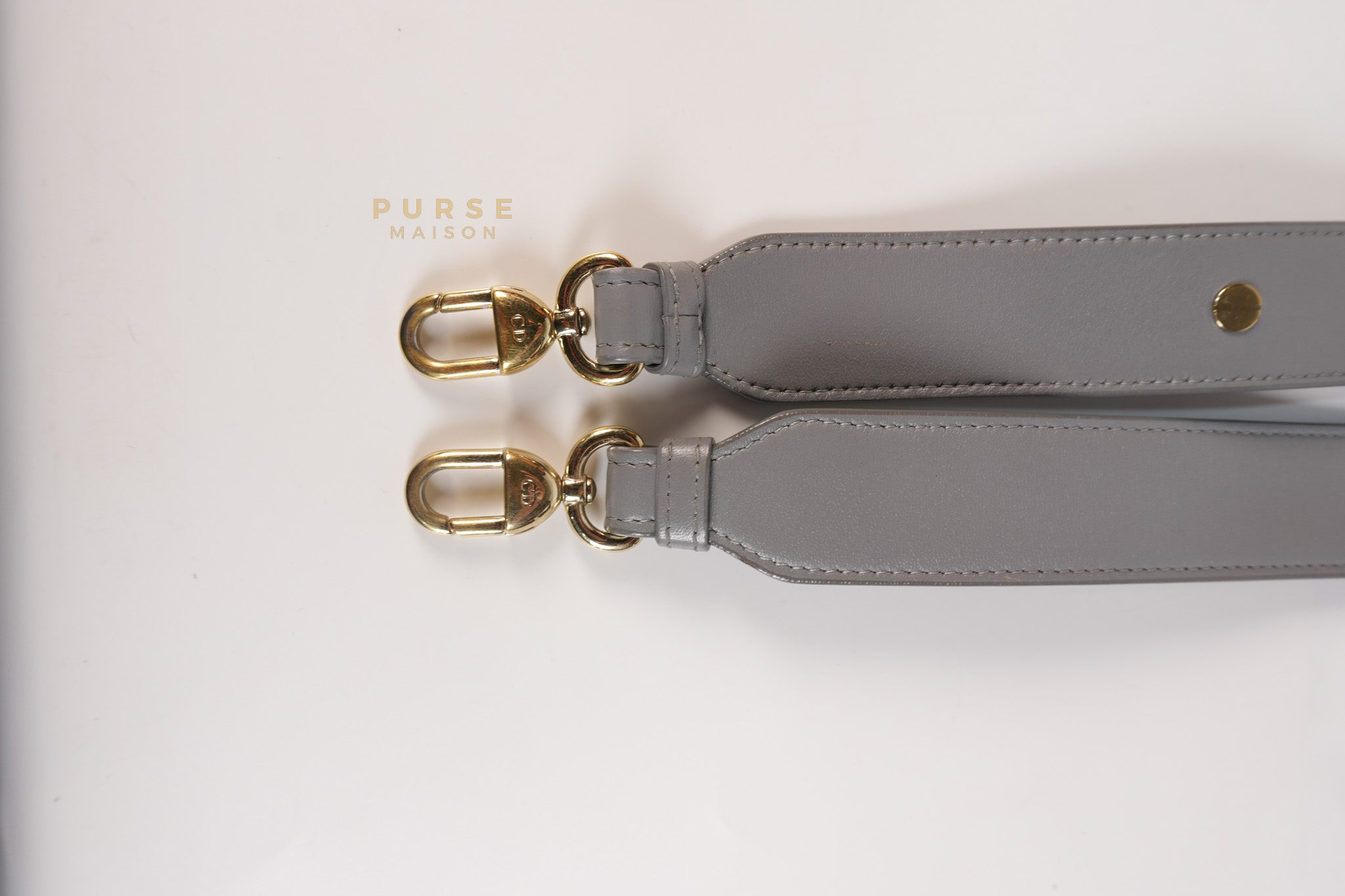 Lady Dior ABC Small in Gray Quilted Cannage Lambskin Leather & Gold Hardware | Purse Maison Luxury Bags Shop