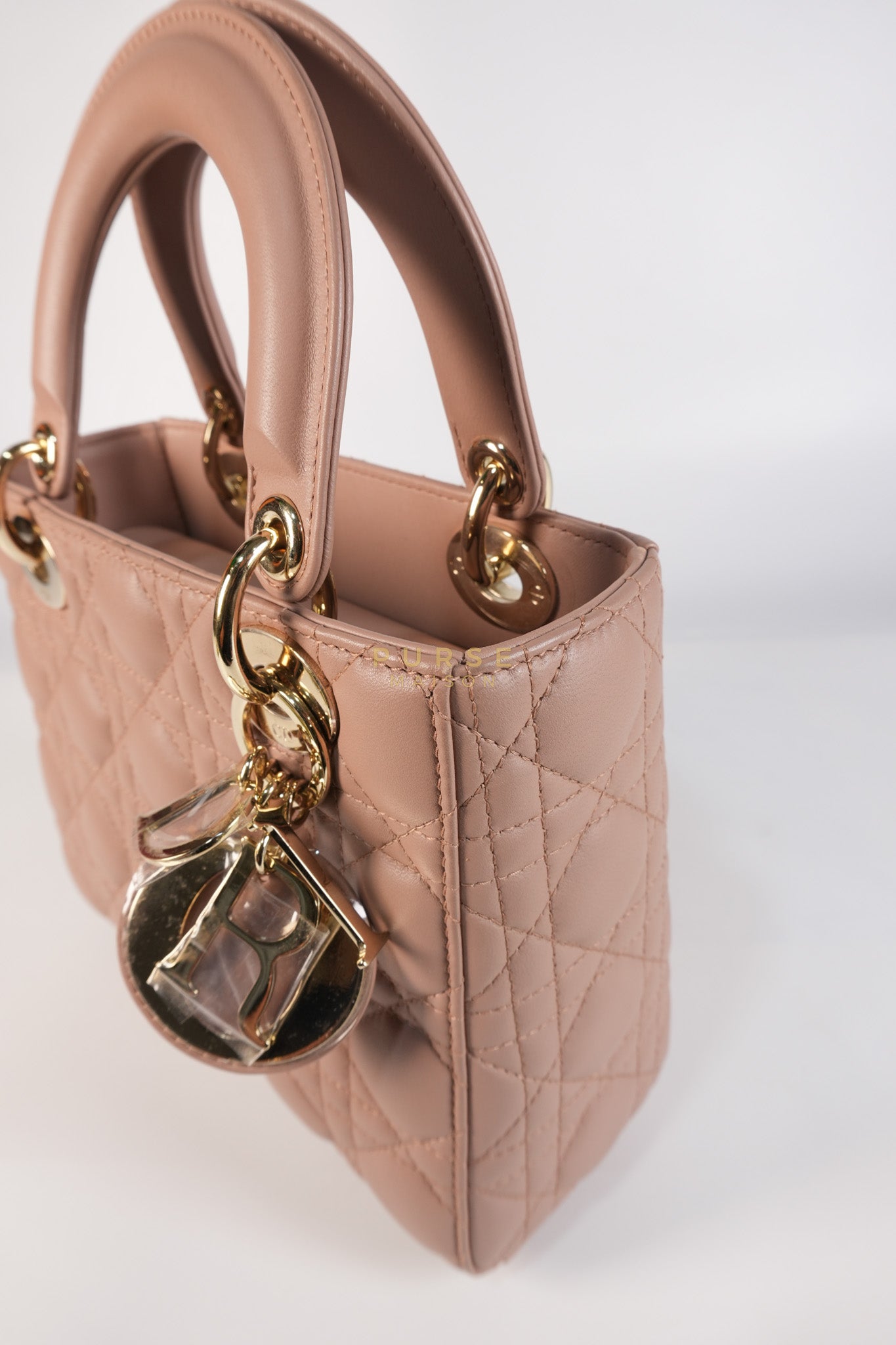 Lady Dior ABCDior Blush Pink in Lambskin Leather and Light Gold Hardware | Purse Maison Luxury Bags Shop