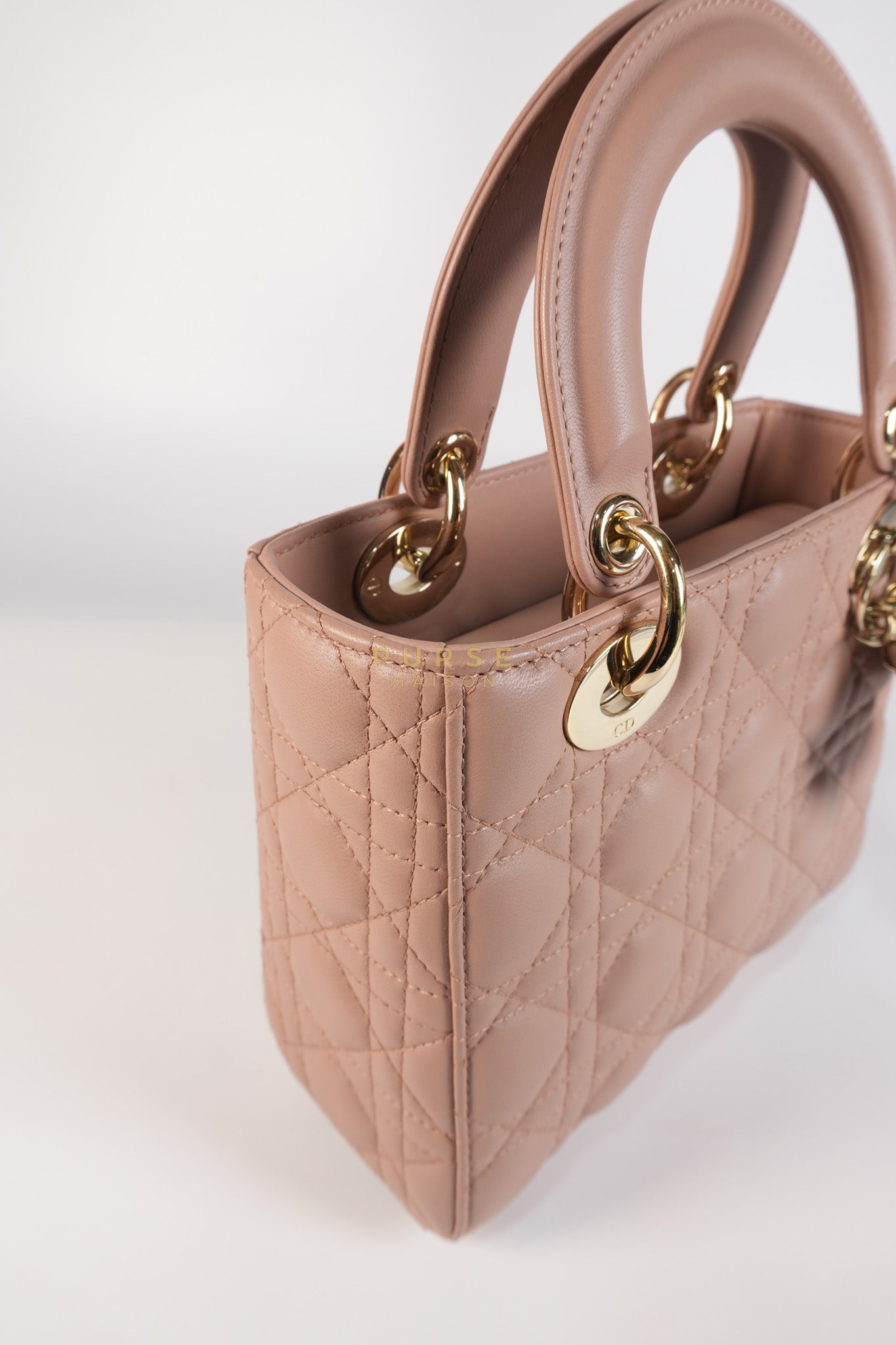 Lady Dior ABCDior Blush Pink in Lambskin Leather and Light Gold Hardware | Purse Maison Luxury Bags Shop