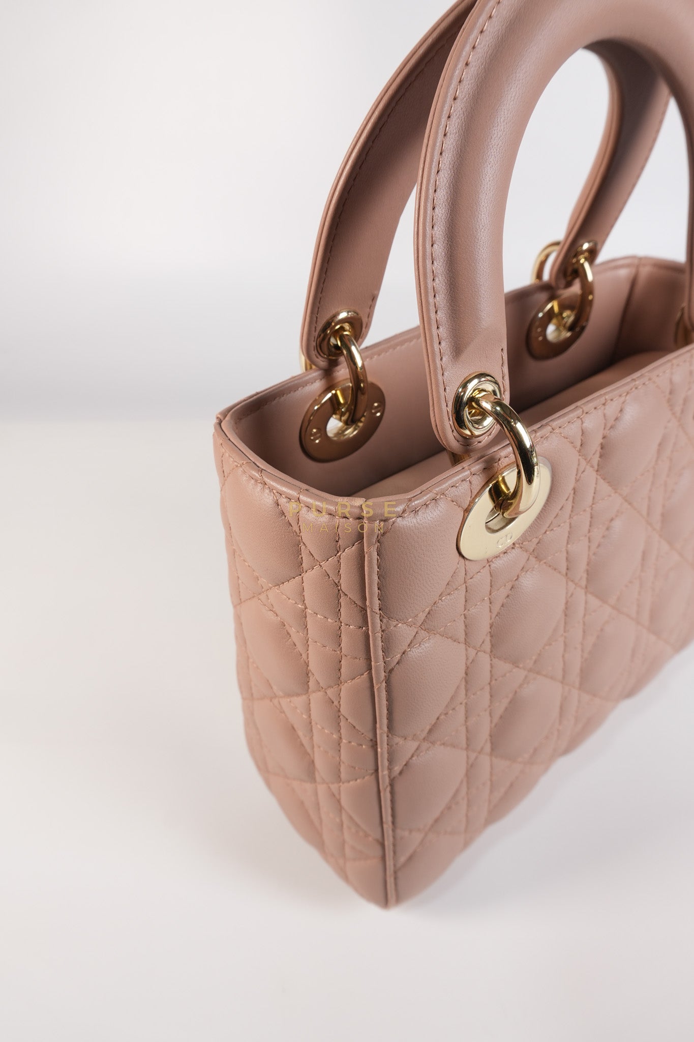 Lady Dior ABCDior Blush Pink in Lambskin Leather and Light Gold Hardware | Purse Maison Luxury Bags Shop