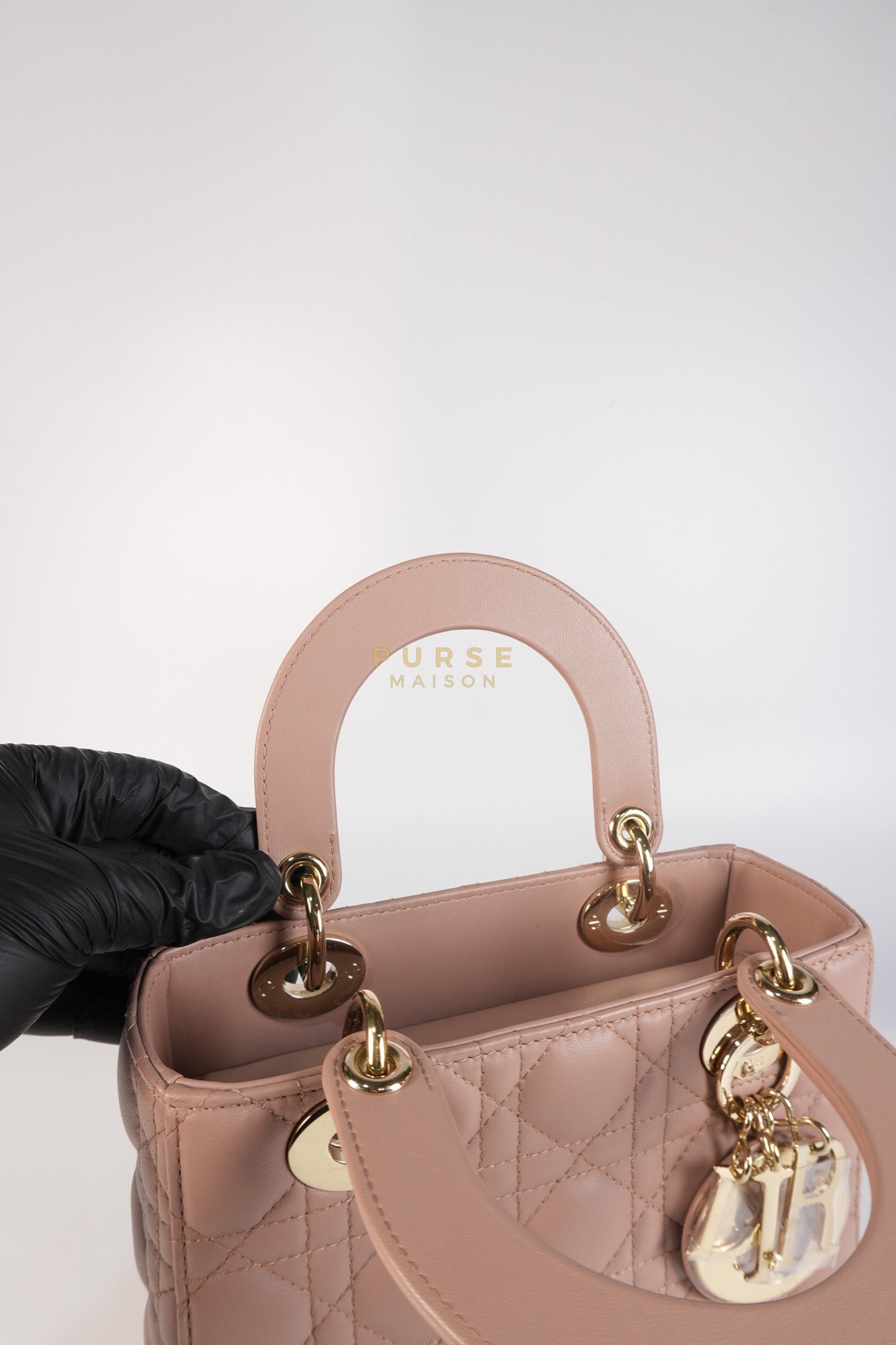 Lady Dior ABCDior Blush Pink in Lambskin Leather and Light Gold Hardware | Purse Maison Luxury Bags Shop