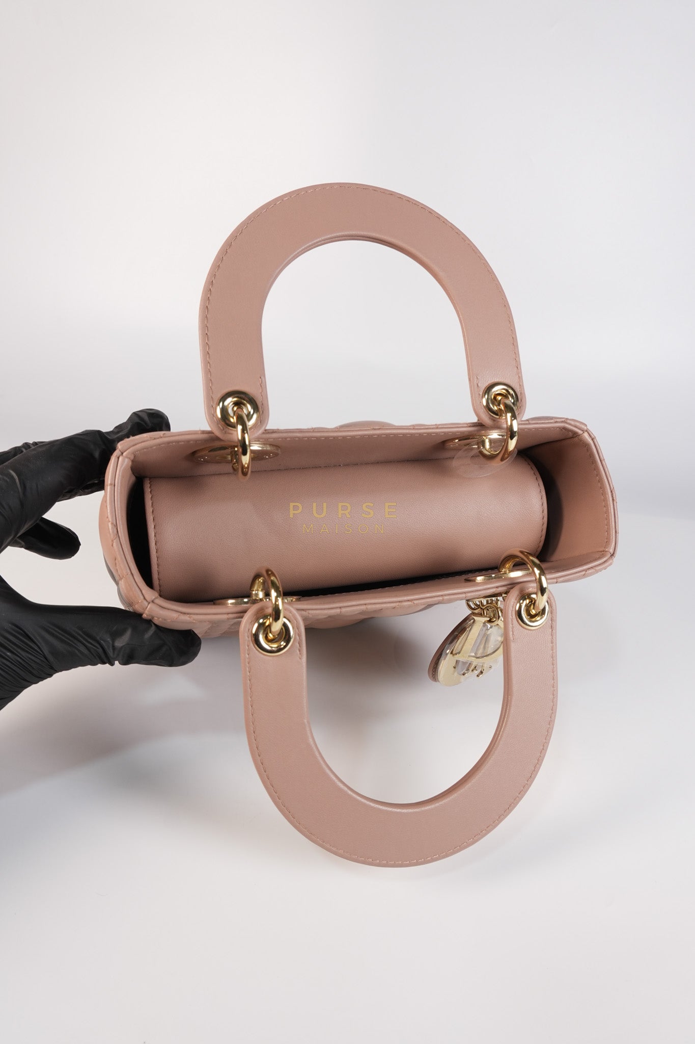 Lady Dior ABCDior Blush Pink in Lambskin Leather and Light Gold Hardware | Purse Maison Luxury Bags Shop