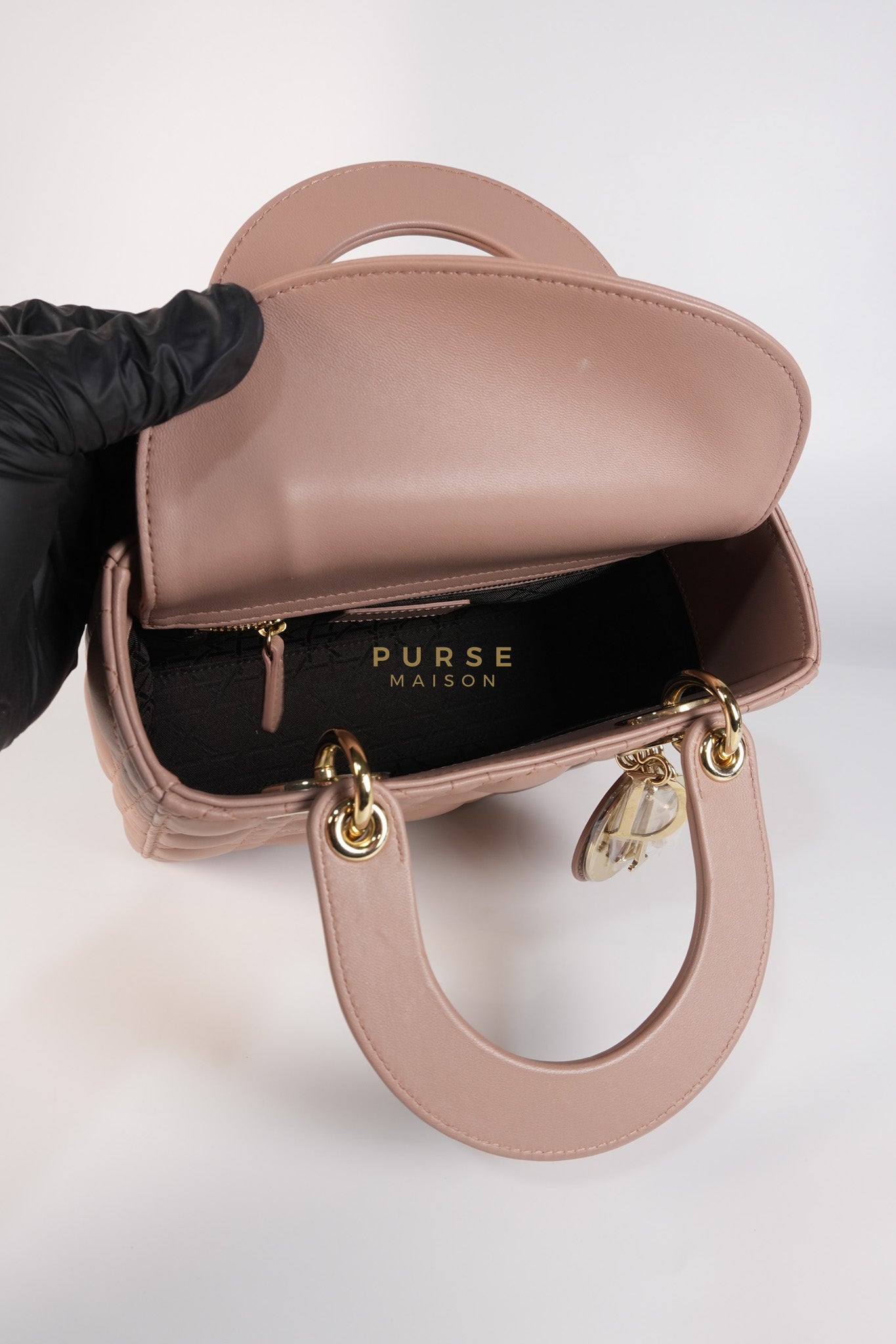 Lady Dior ABCDior Blush Pink in Lambskin Leather and Light Gold Hardware | Purse Maison Luxury Bags Shop