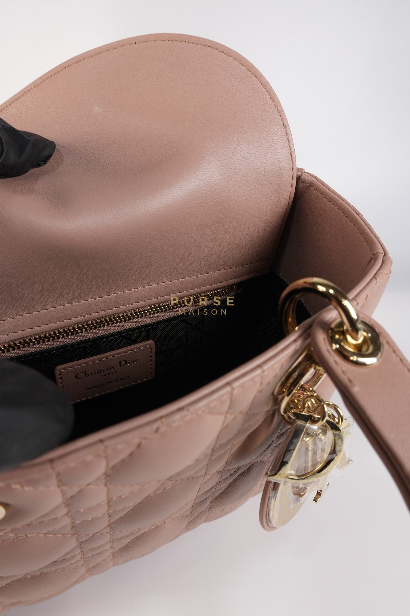 Lady Dior ABCDior Blush Pink in Lambskin Leather and Light Gold Hardware | Purse Maison Luxury Bags Shop