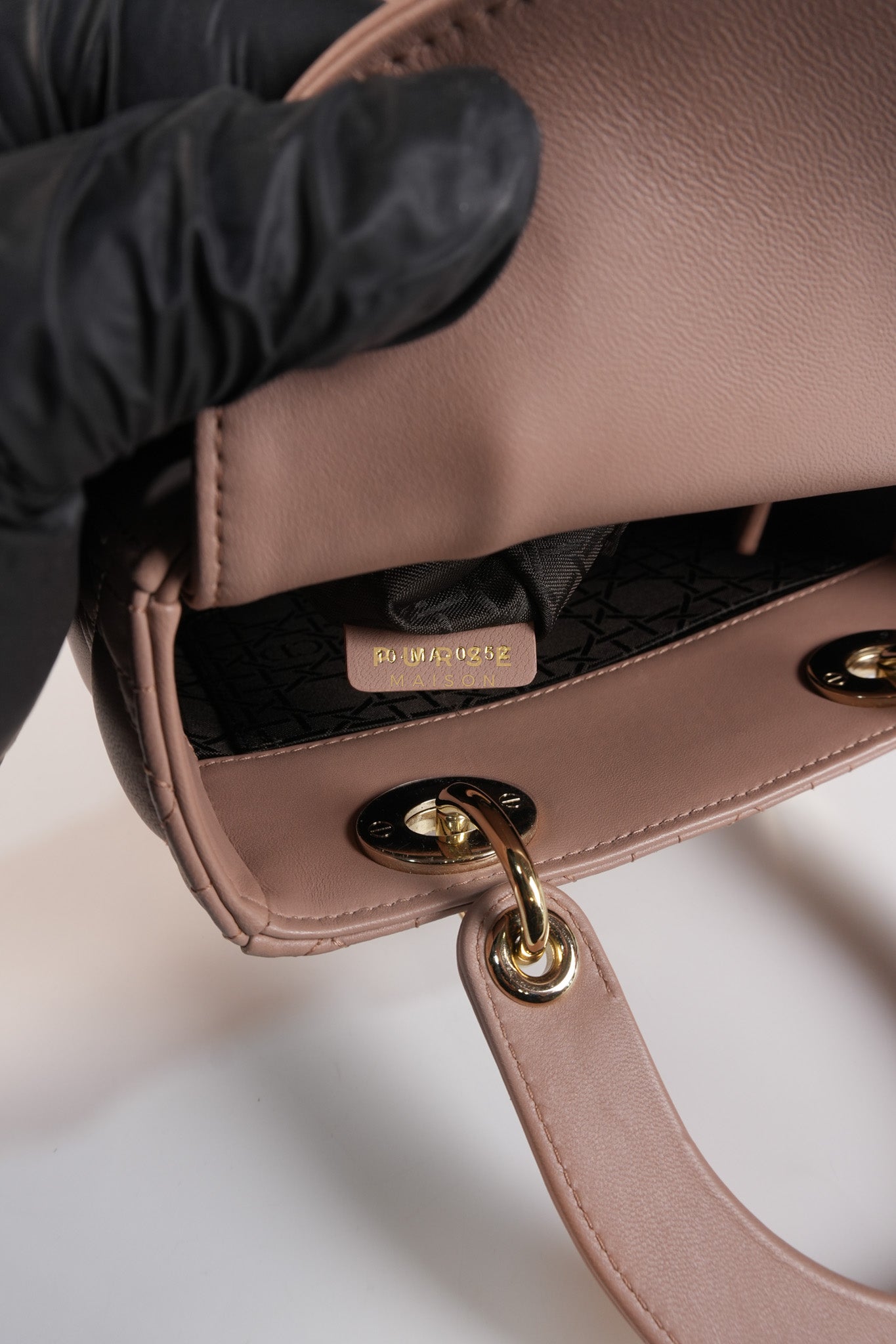 Lady Dior ABCDior Blush Pink in Lambskin Leather and Light Gold Hardware | Purse Maison Luxury Bags Shop