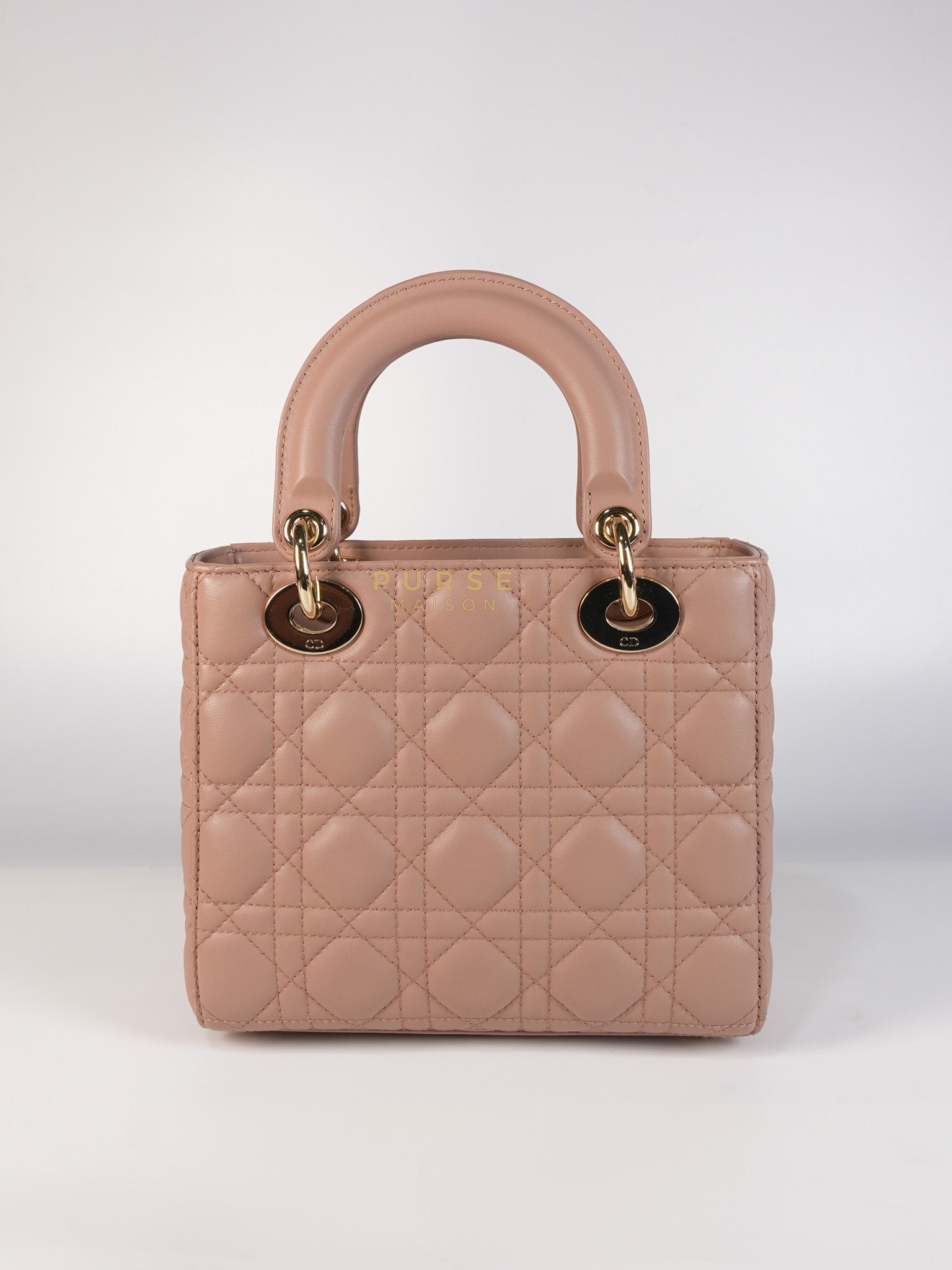 Lady Dior ABCDior Blush Pink in Lambskin Leather and Light Gold Hardware | Purse Maison Luxury Bags Shop