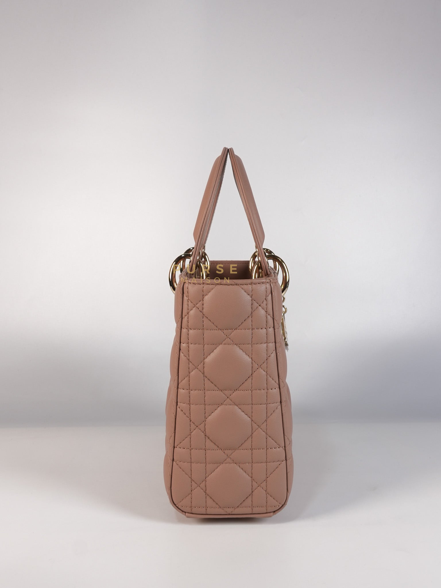 Lady Dior ABCDior Blush Pink in Lambskin Leather and Light Gold Hardware | Purse Maison Luxury Bags Shop