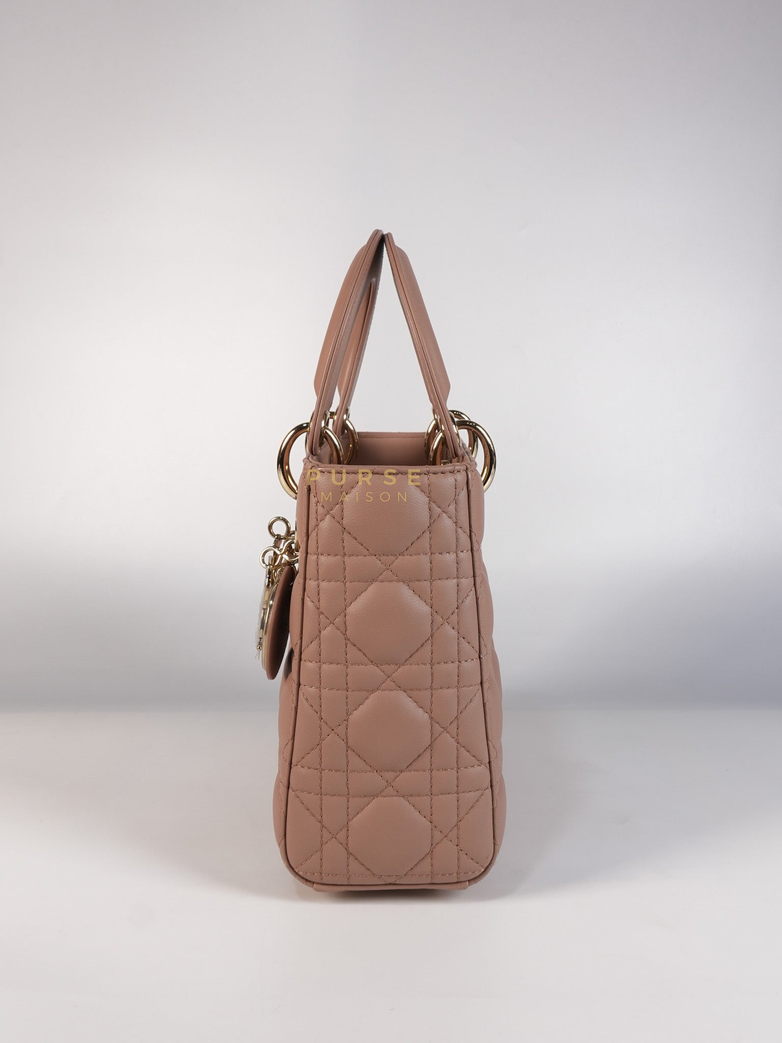 Lady Dior ABCDior Blush Pink in Lambskin Leather and Light Gold Hardware | Purse Maison Luxury Bags Shop