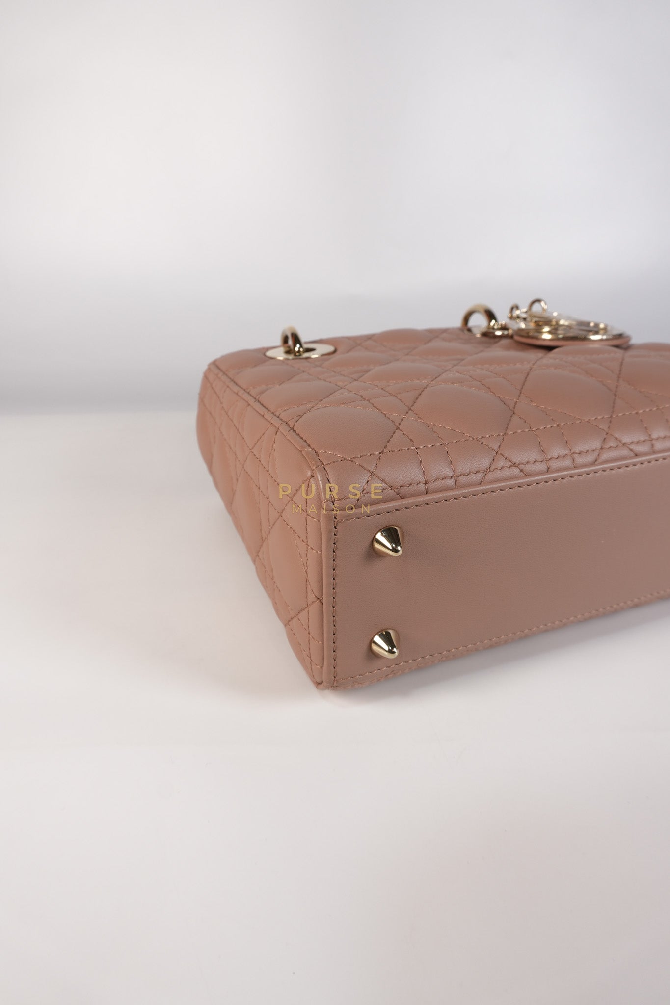 Lady Dior ABCDior Blush Pink in Lambskin Leather and Light Gold Hardware | Purse Maison Luxury Bags Shop