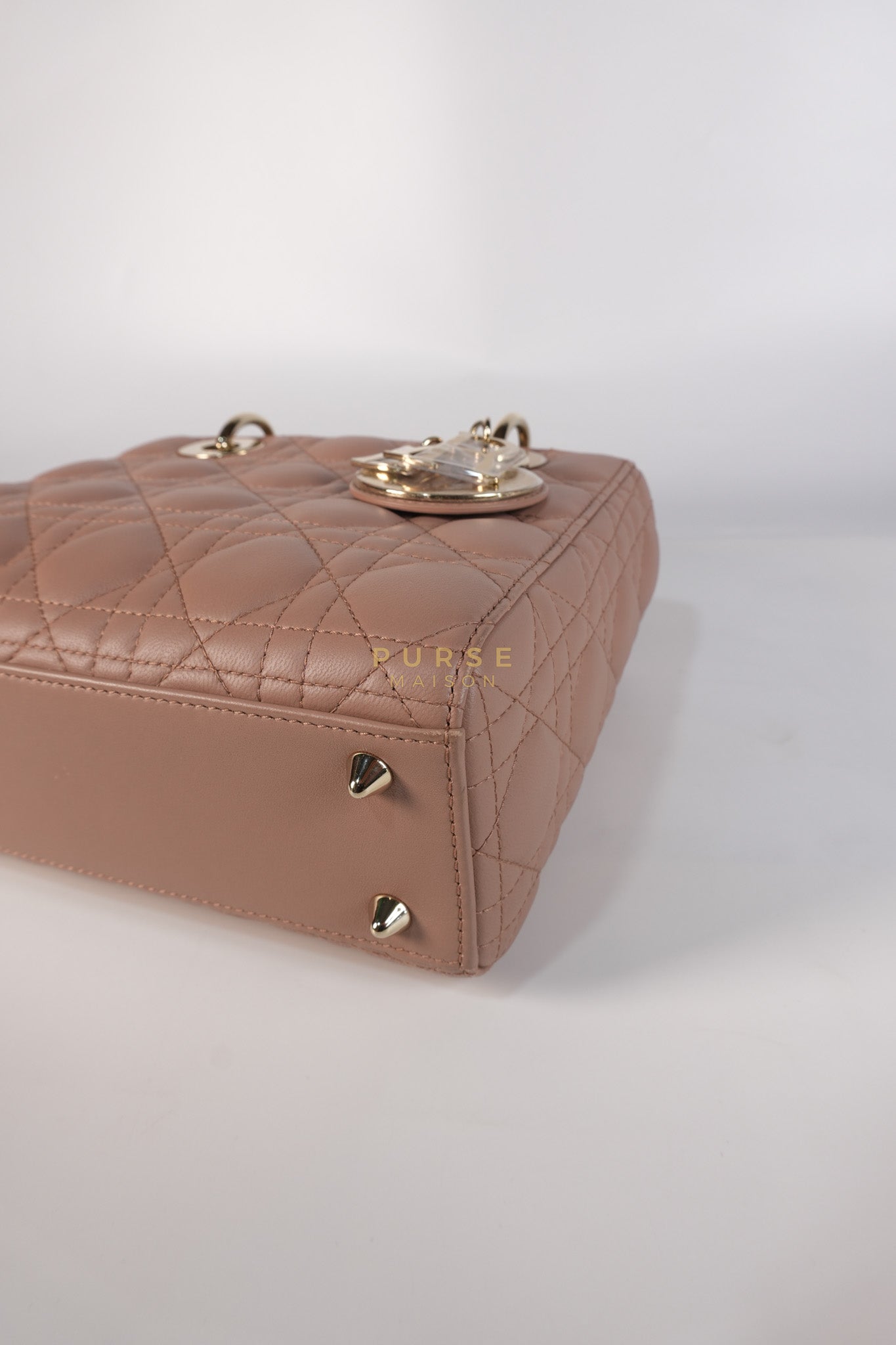 Lady Dior ABCDior Blush Pink in Lambskin Leather and Light Gold Hardware | Purse Maison Luxury Bags Shop