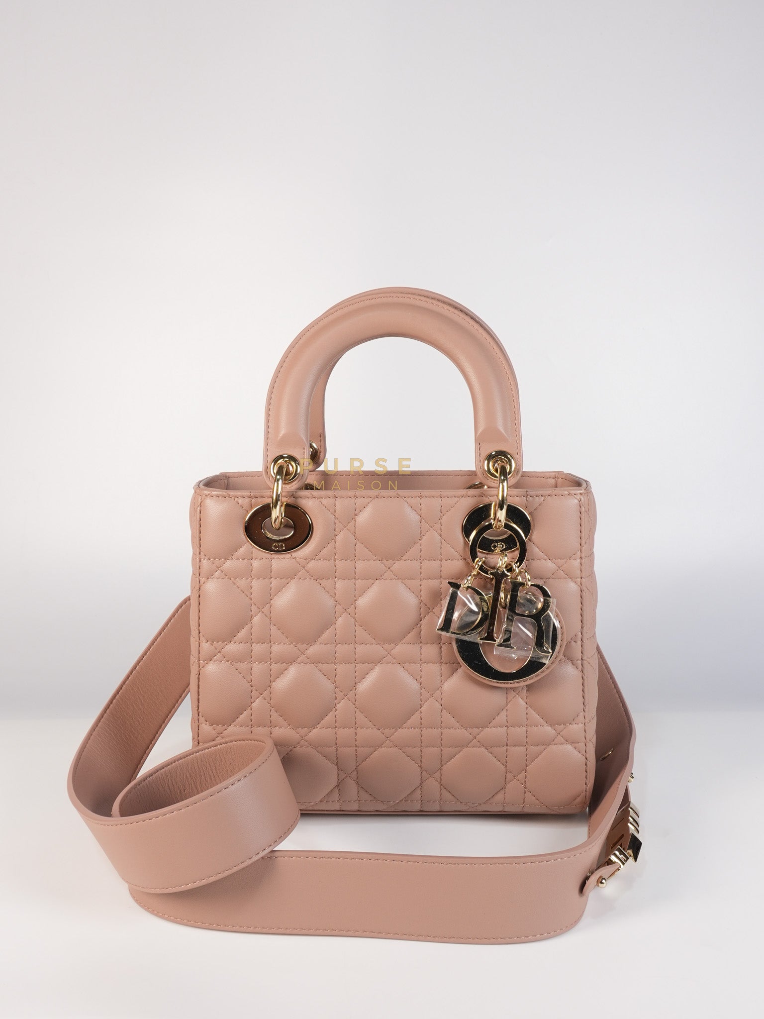 Lady Dior ABCDior Blush Pink in Lambskin Leather and Light Gold Hardware | Purse Maison Luxury Bags Shop