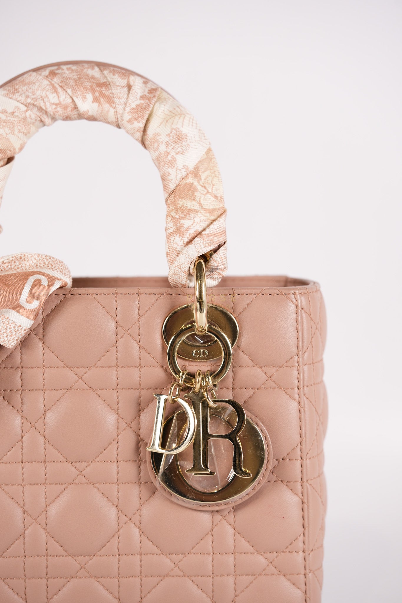 Lady Dior ABCDior Small in Blush Pink Cannage Lambskin Leather Light Gold Hardware | Purse Maison Luxury Bags Shop