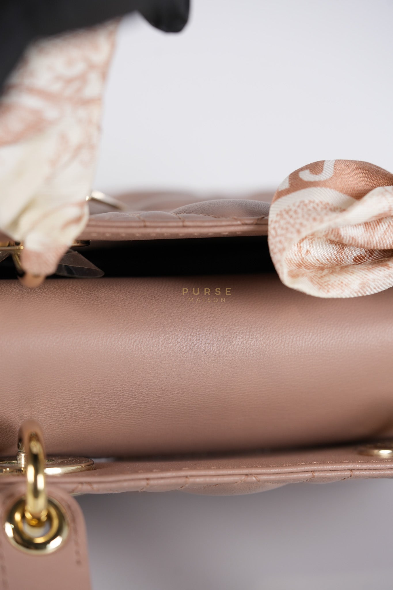 Lady Dior ABCDior Small in Blush Pink Cannage Lambskin Leather Light Gold Hardware | Purse Maison Luxury Bags Shop