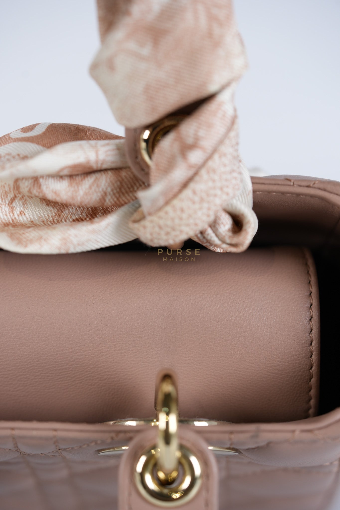 Lady Dior ABCDior Small in Blush Pink Cannage Lambskin Leather Light Gold Hardware | Purse Maison Luxury Bags Shop