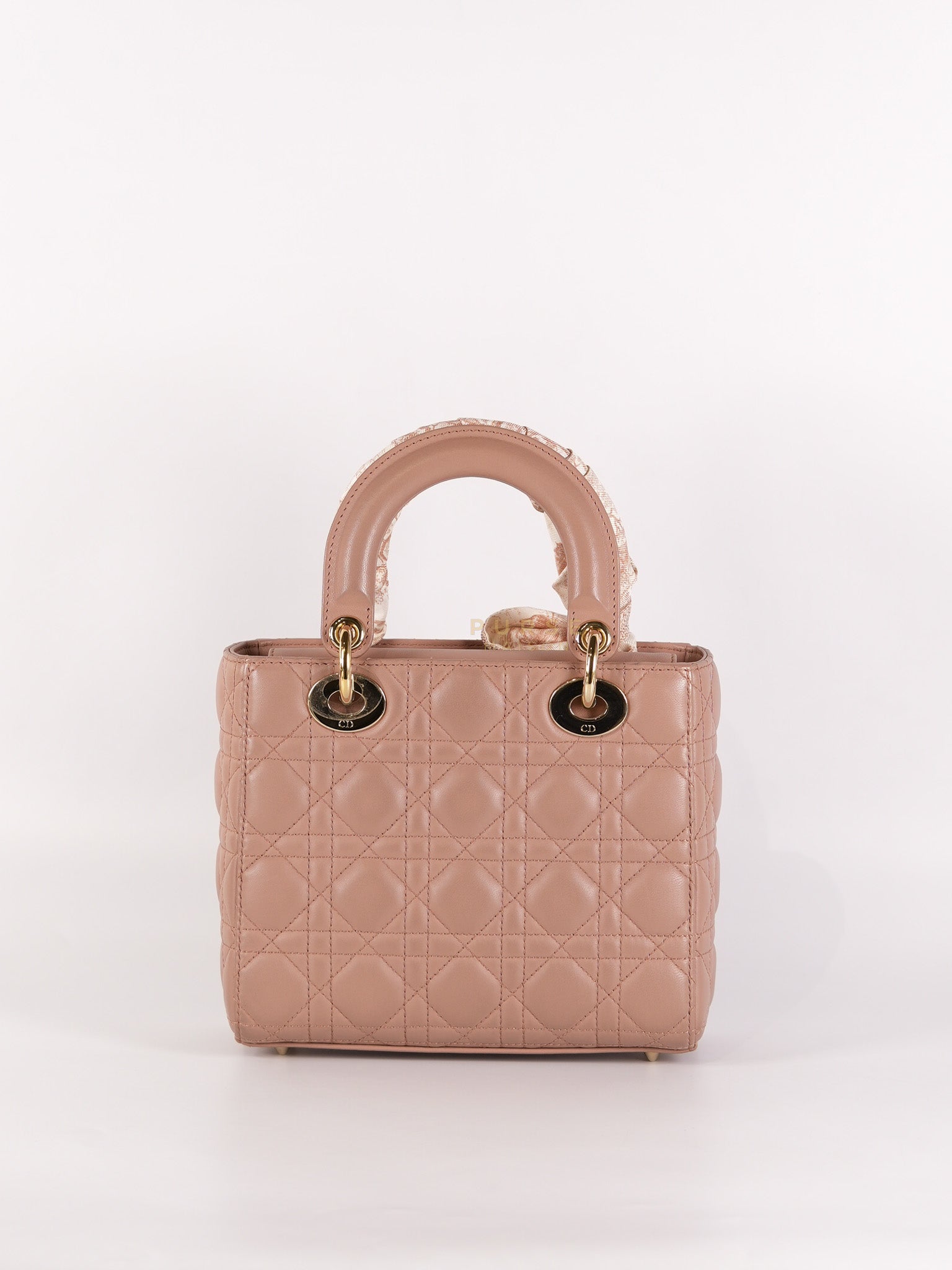 Lady Dior ABCDior Small in Blush Pink Cannage Lambskin Leather Light Gold Hardware | Purse Maison Luxury Bags Shop
