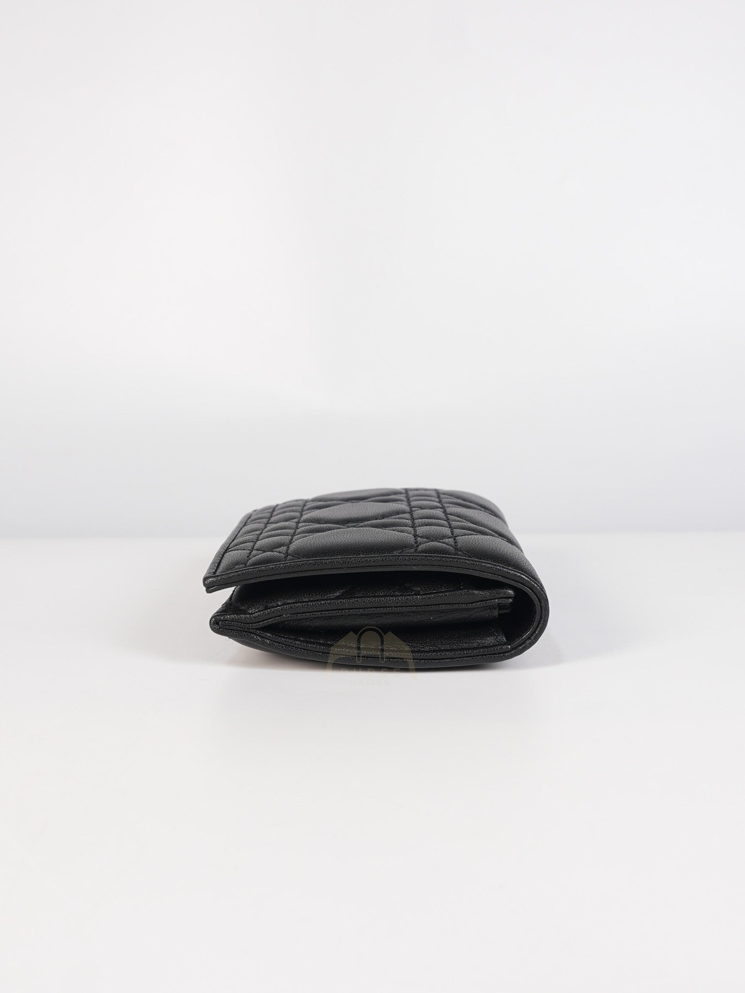 Lady Dior Flap Card Holder in Black Quilted Cannage Lambskin Leather | Purse Maison Luxury Bags Shop